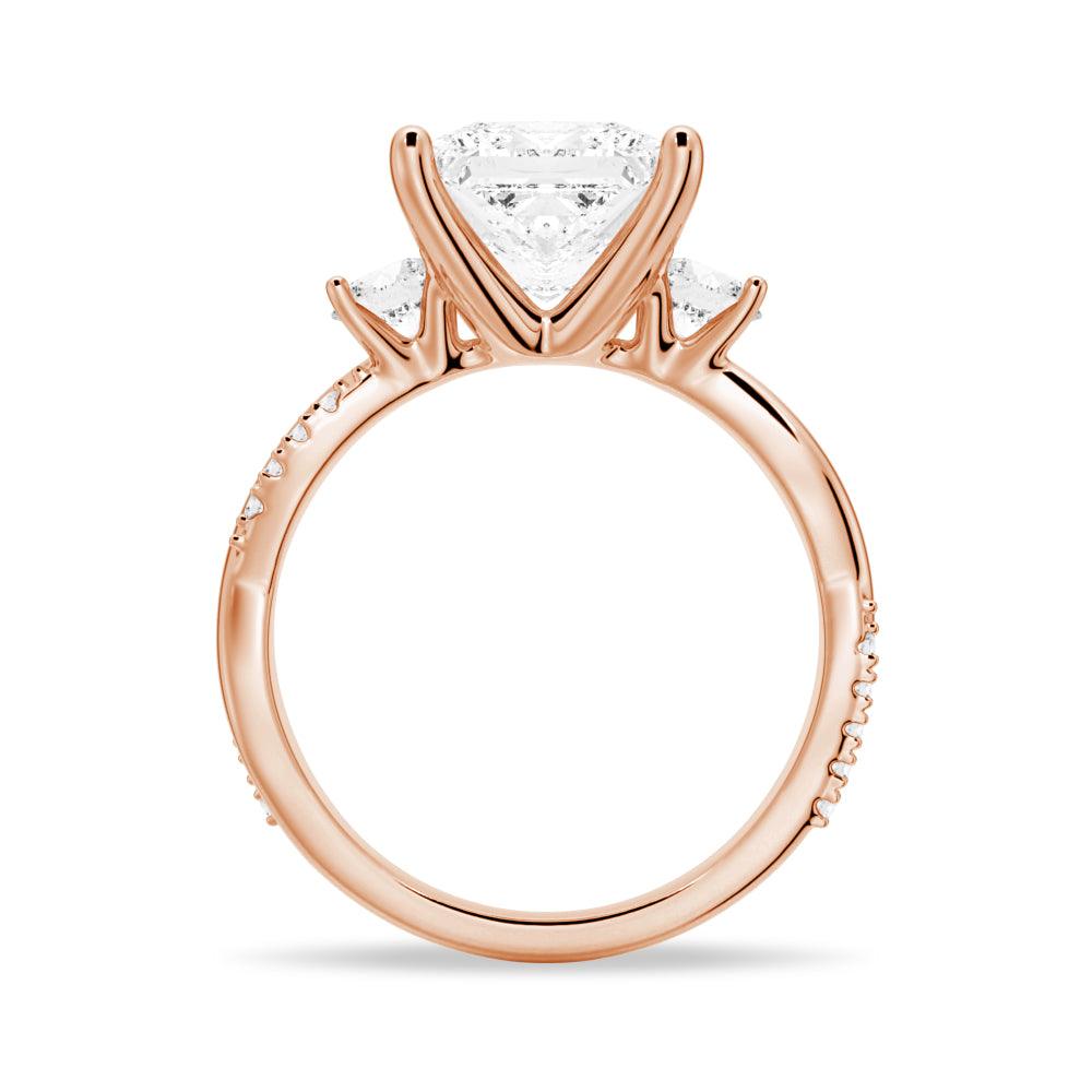 Twist Princess Cut Moissanite Engagement & Wedding Ring Set for Couples - Matching His & Hers Bands for Proposals, Anniversaries & Romantic Occasions