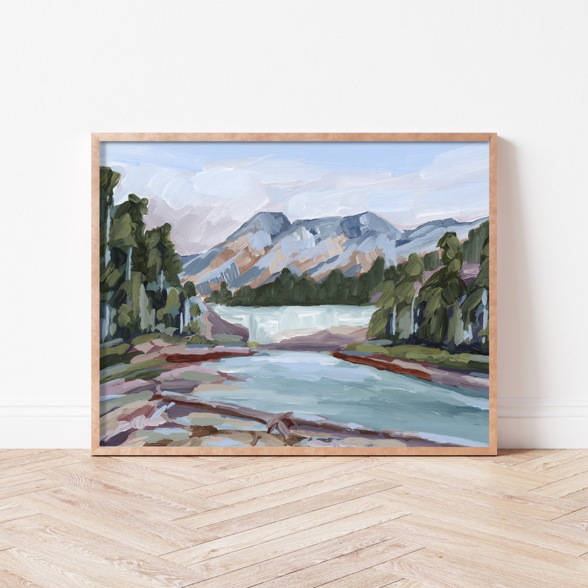 Beautiful Skipping Rocks Art Print - Nature Landscape Wall Decor for Living Room, Bedroom & Office - Perfect Gift for Home & Office Decor