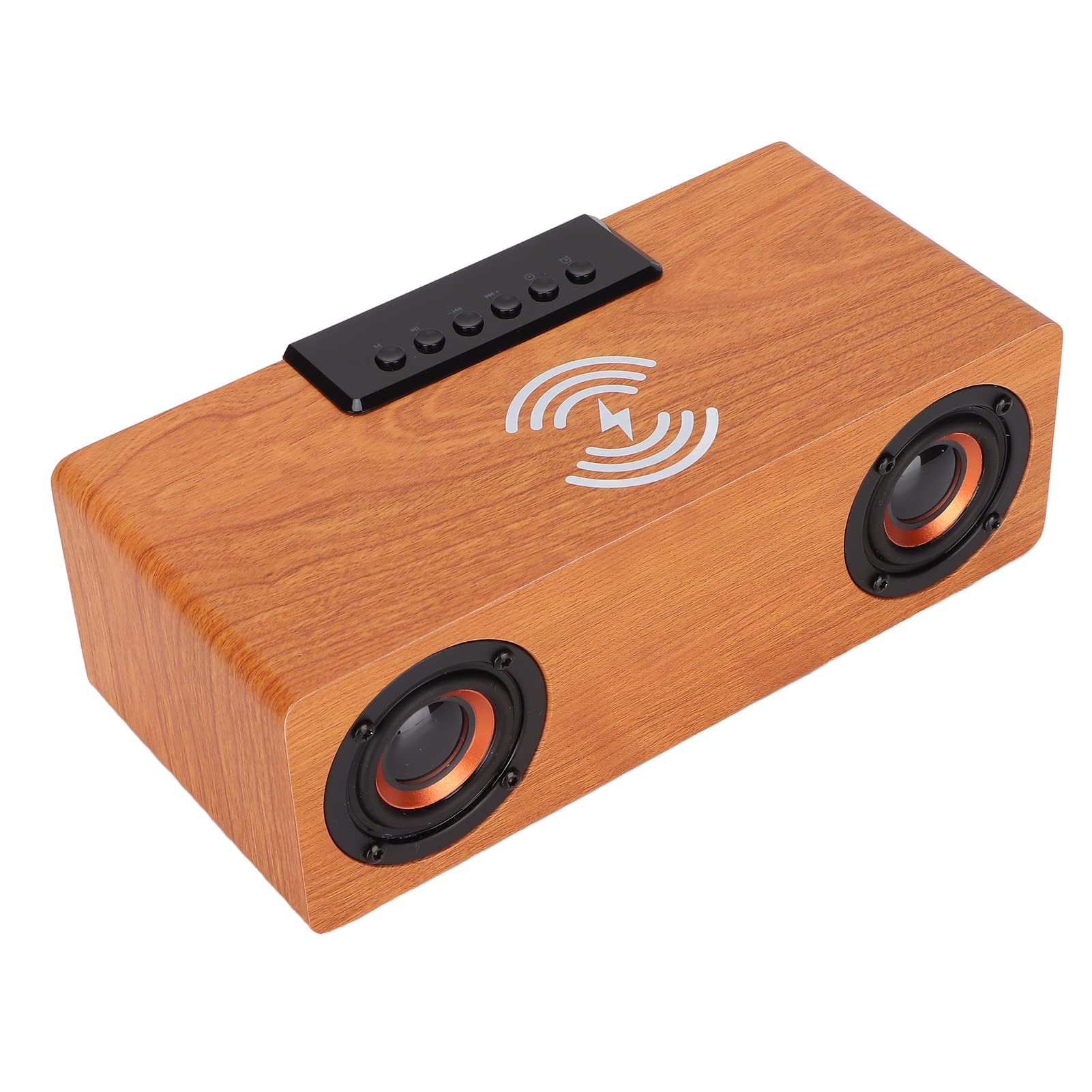 Cuifati Wireless Bluetooth Speaker with LED Alarm Clock, USB Charging Station & FM Radio - Retro Style Bedroom Speaker for Music, MP3 Playback (Light Walnut) | Perfect for Home Decor, Nightstand Use & Gift Giving
