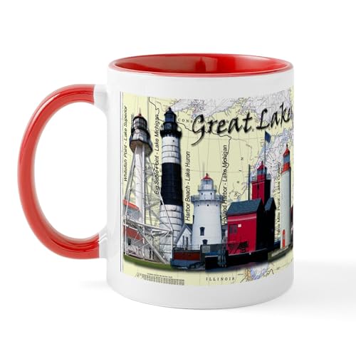 White/Red Inside - Great Lakes Lighthouses Mug