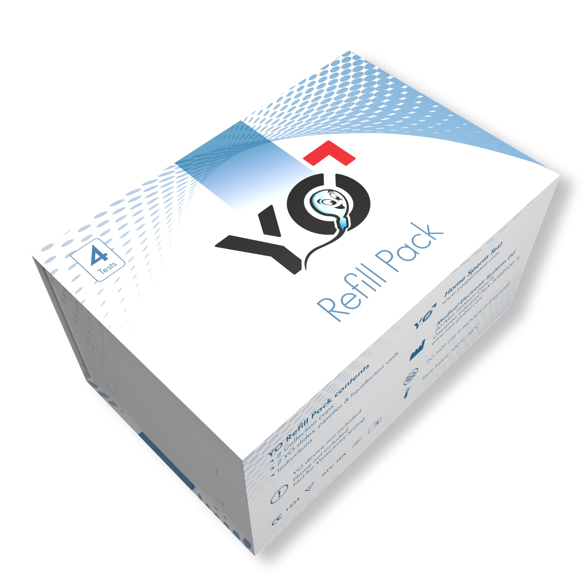 YO Home Sperm Test Refill Kit - 4 Additional Motile Semen Analysis Tests | Compatible with YO Testing Device (Refill Pack Only) | Perfect for At-Home Fertility Tracking & Male Reproductive Health Monitoring