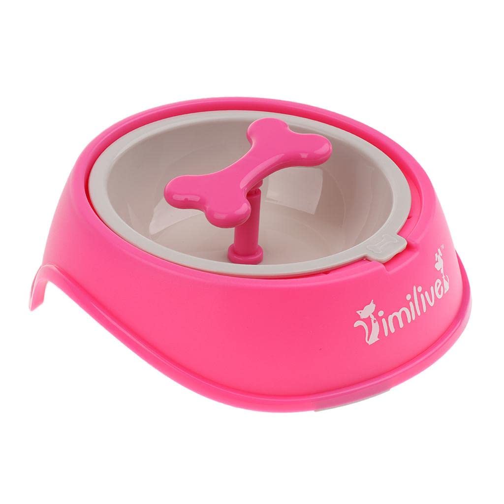 MYADDICTION Rotating Slow Feeder Dog Bowl - Rose Red - Interactive Puzzle Feeder for Puppies & Cats - Prevent Bloat & Improve Digestion - Perfect for Fast Eaters, Mealtime Enrichment & Training
