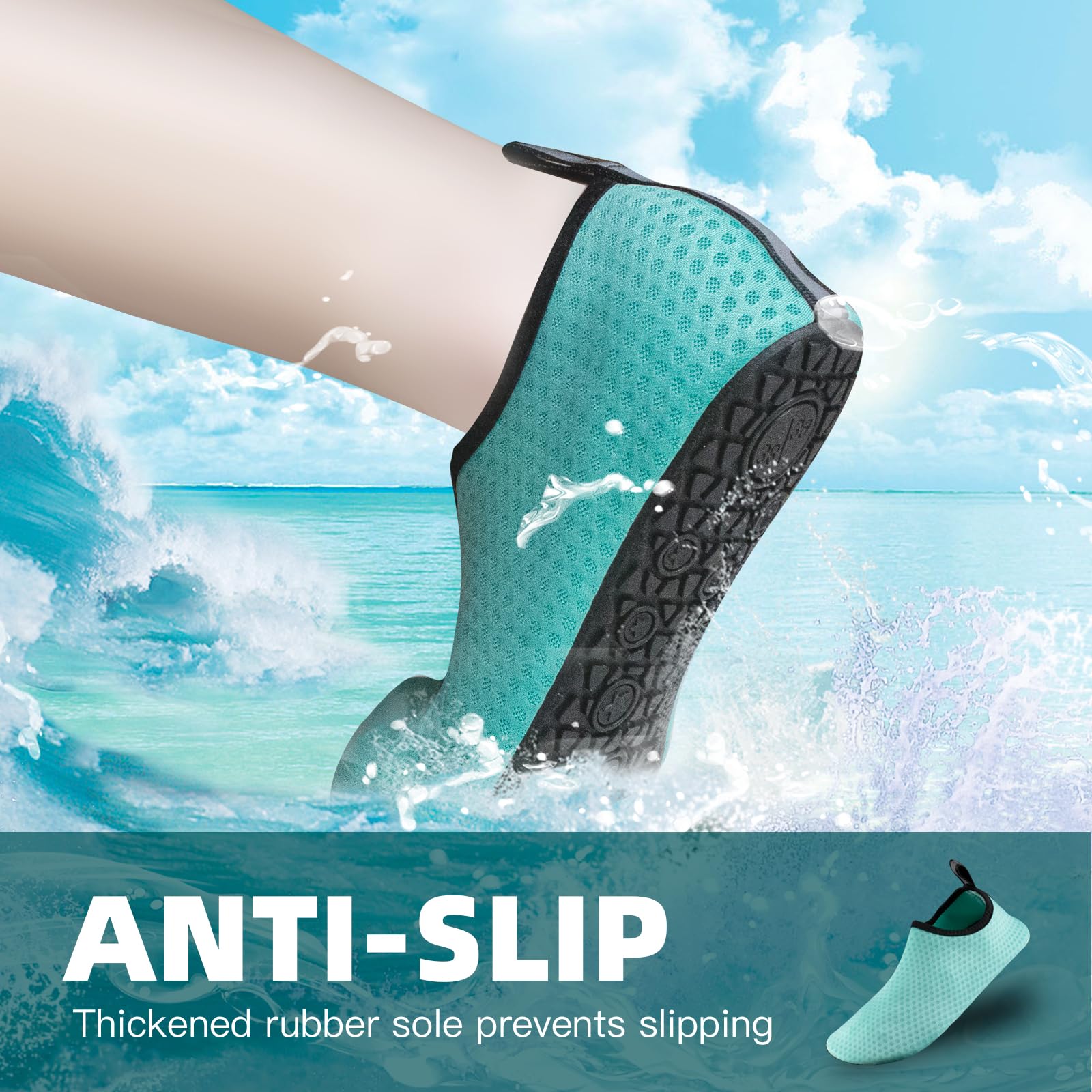 **Men's & Women's Water Shoes - Lightweight Barefoot Aqua Shoes for Beach, Surfing, Diving & Swimming | Quick-Dry & Breathable for Comfort**    *(Perfect for beach walks, water sports, kayaking, and poolside activities.)*