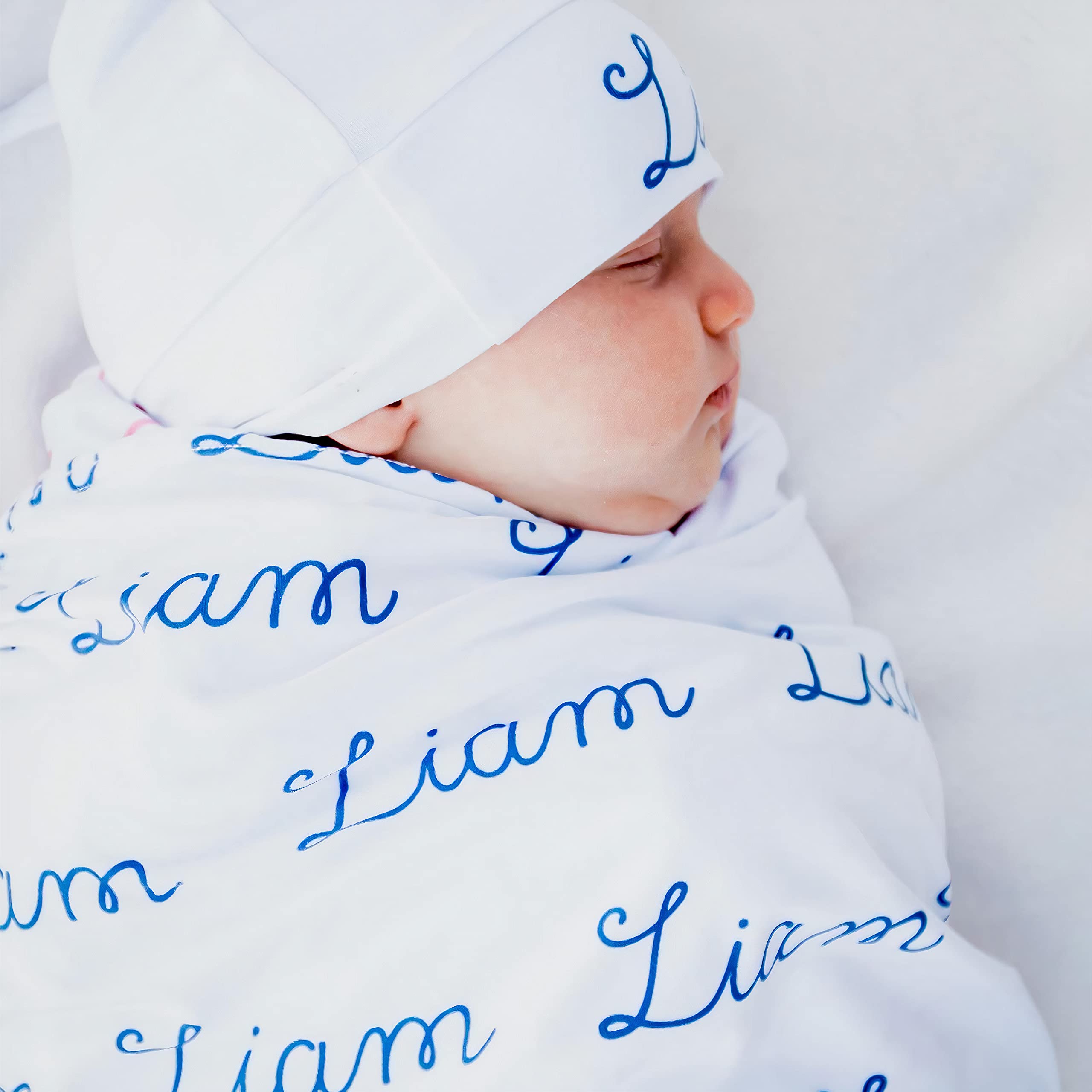 Personalized Baby Blanket with Name - Custom Monogrammed Baby Blanket for Boys & Girls - Soft Newborn Blanket for Nursery, Christening & Photo Shoots - Perfect Baby Shower Gift