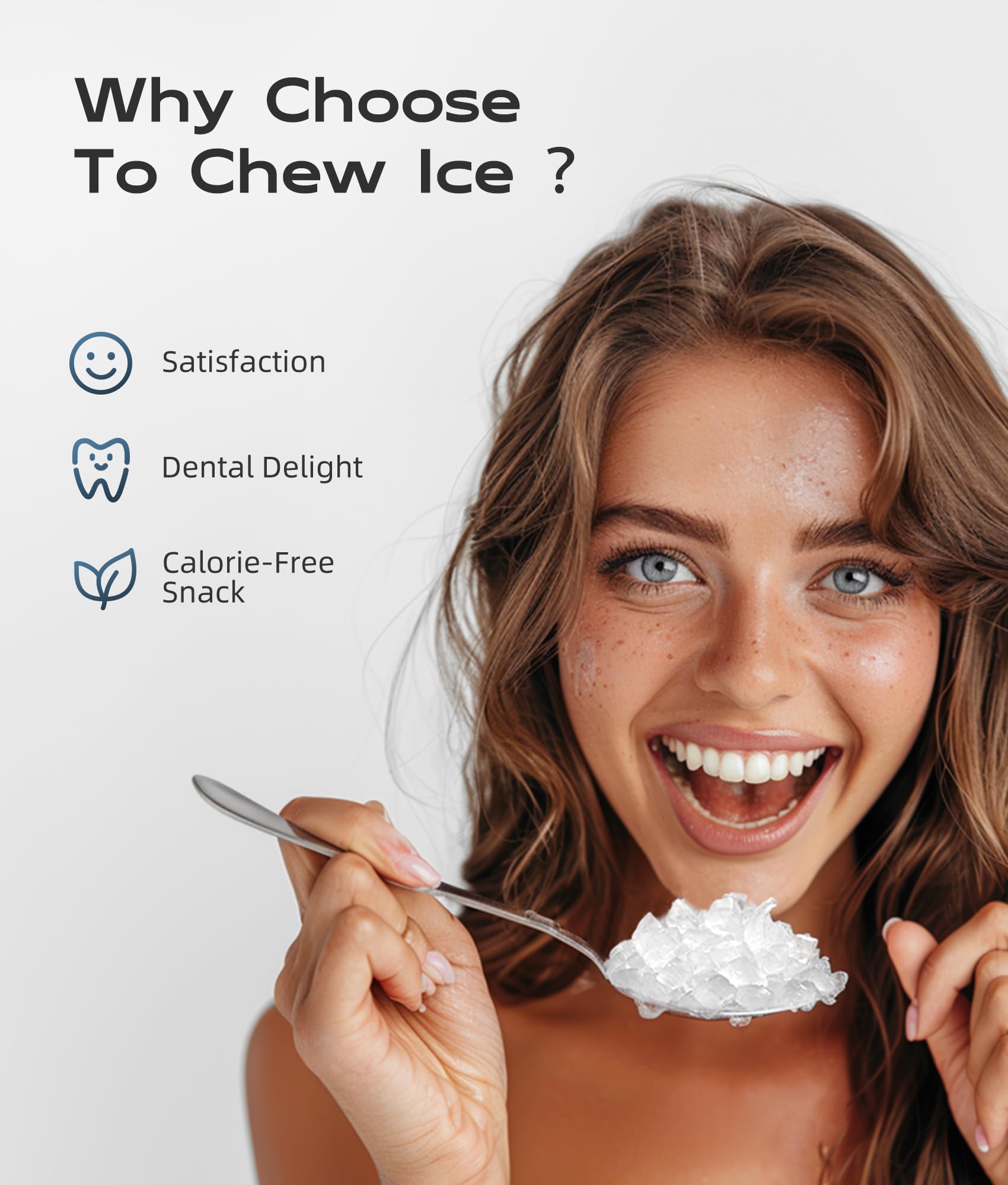 Ecozy Nugget Ice Maker Countertop - 33 lbs/24H Crushed Pellet Ice Machine with One-Click Operation & Self-Cleaning - Stainless Steel Ice Maker for Home, Kitchen, Bar, Office, Party & Outdoor Gatherings
