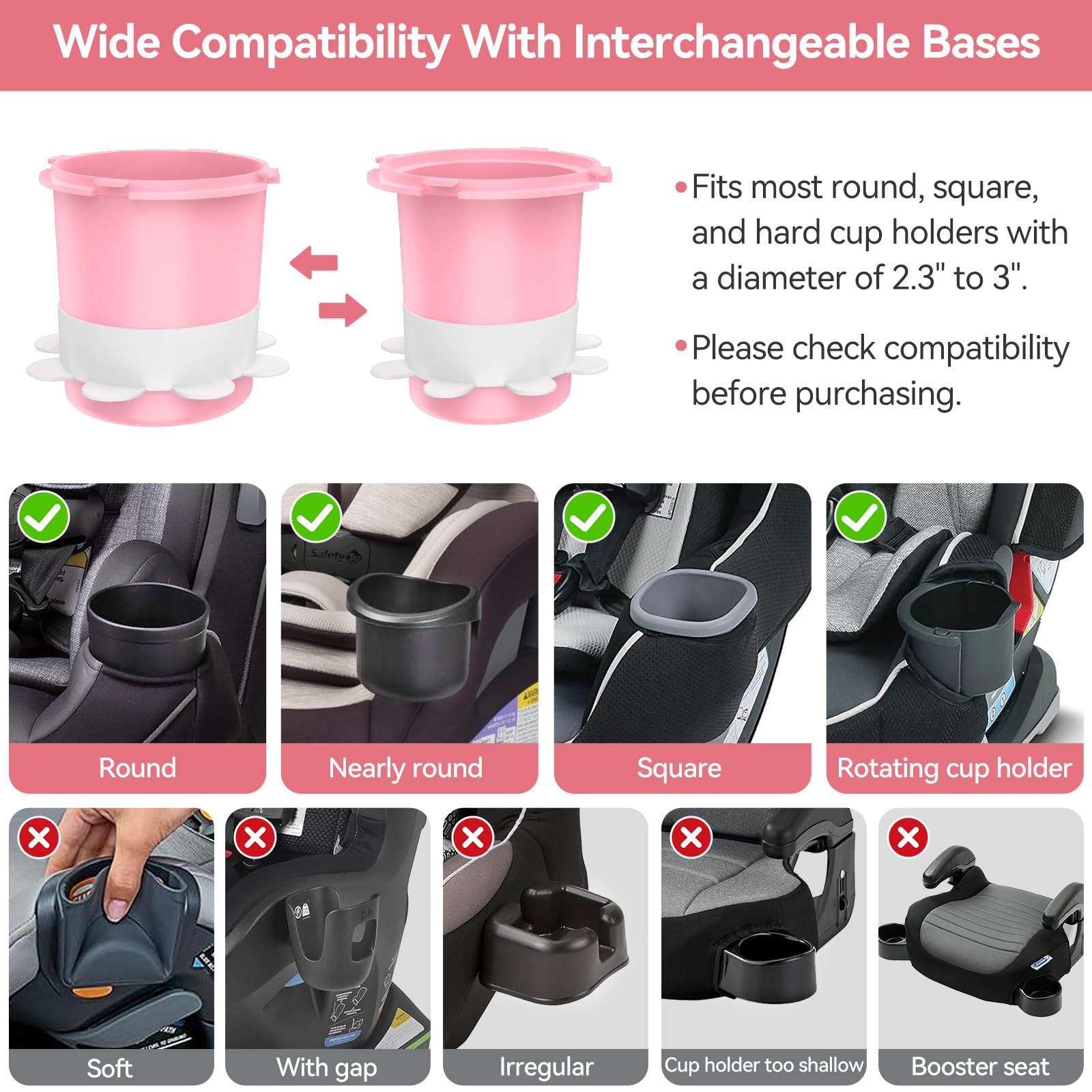 Car Seat Snack Tray for Kids - Portable Travel Food Tray with Cup Holder for Toddlers | Stroller & Car Seat Accessories | Road Trip Essentials for Children (Pink) - Perfect for Long Car Rides, Airplane Travel & Stroller Snack Time