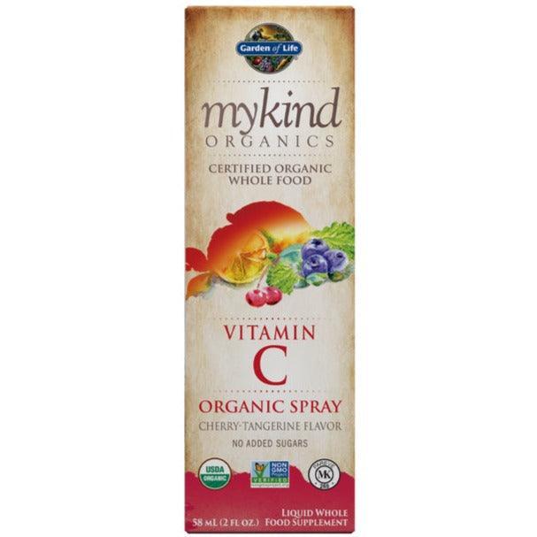 Garden of Life Mykind Organics Vitamin C Spray - Cherry Tangerine Flavor | Organic Immune Support Supplement | On-The-Go Wellness for Kids & Adults
