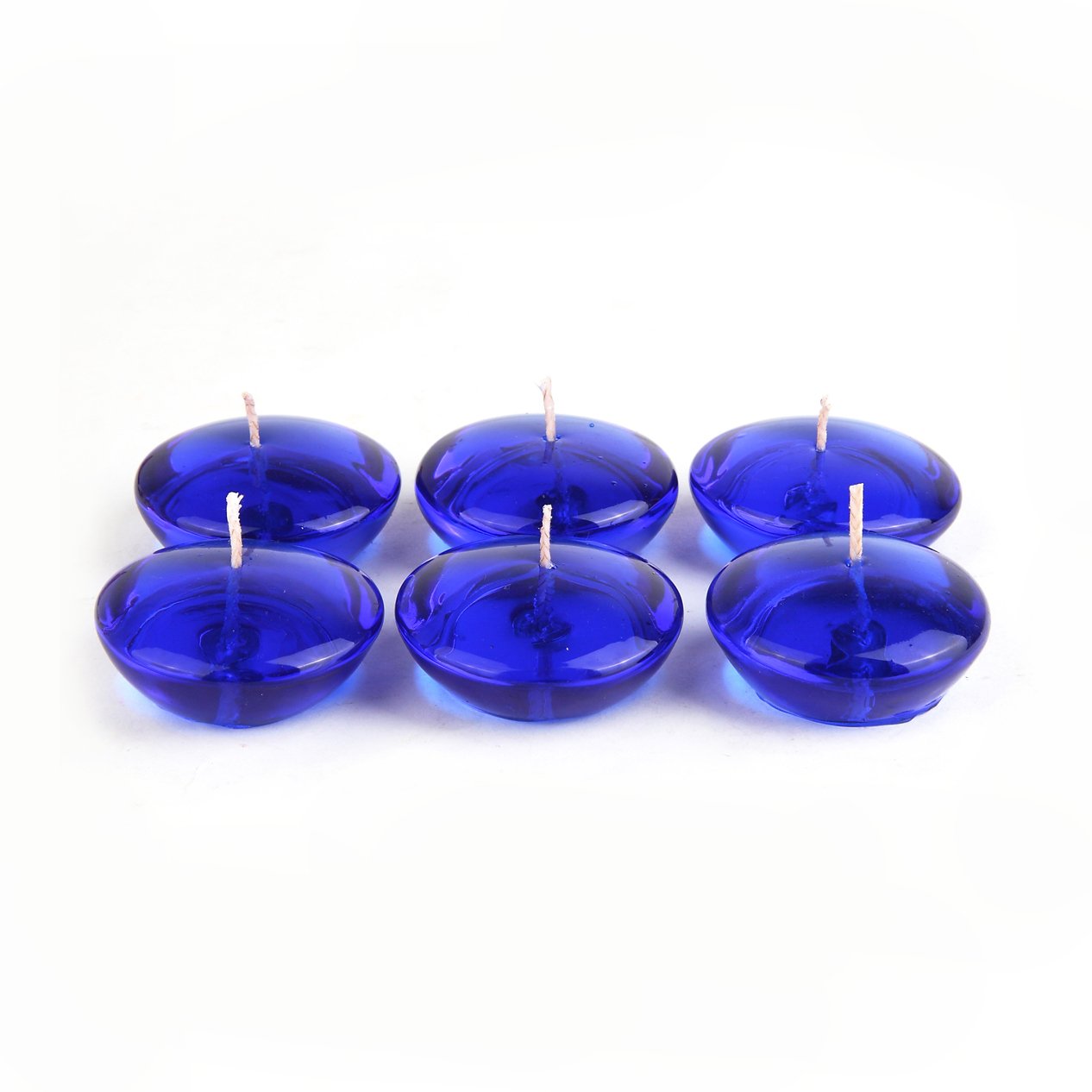 Jeco 3 Inch Clear Blue Gel Floating Candles - 72 Pack Bulk for Weddings, Parties, Spa Decor & Centerpieces