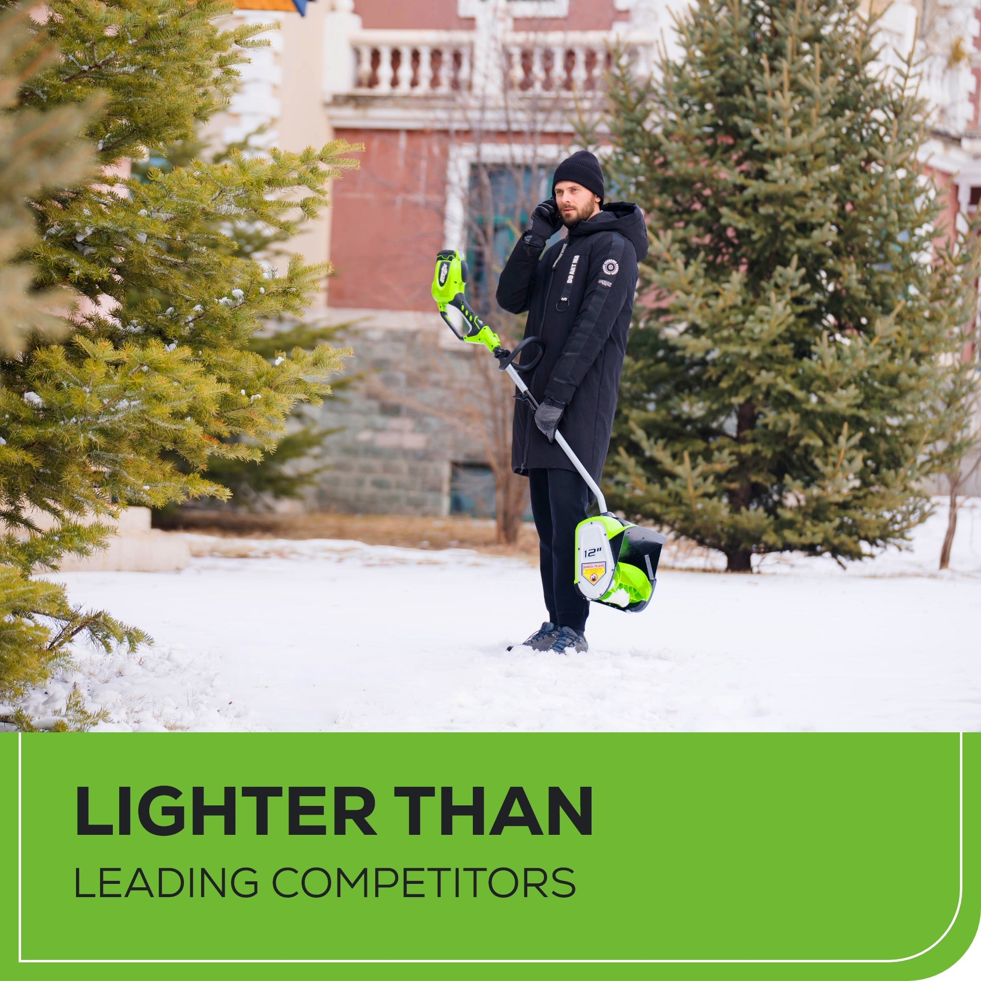 40V 12-Inch Cordless Brushless Snow Shovel (Tool Only) - Lightweight Electric Snow Removal for Driveways, Sidewalks & Patios