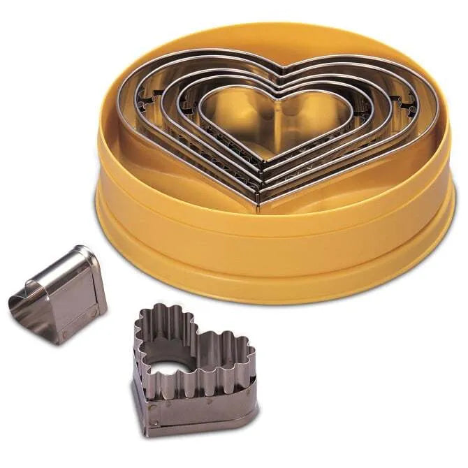 7-Piece Mixed Heart Cutter Set for Baking, Cookie Decorating, and Fondant Crafts - Stainless Steel DIY Pastry Tools for Valentine's Day, Weddings & Party Desserts
