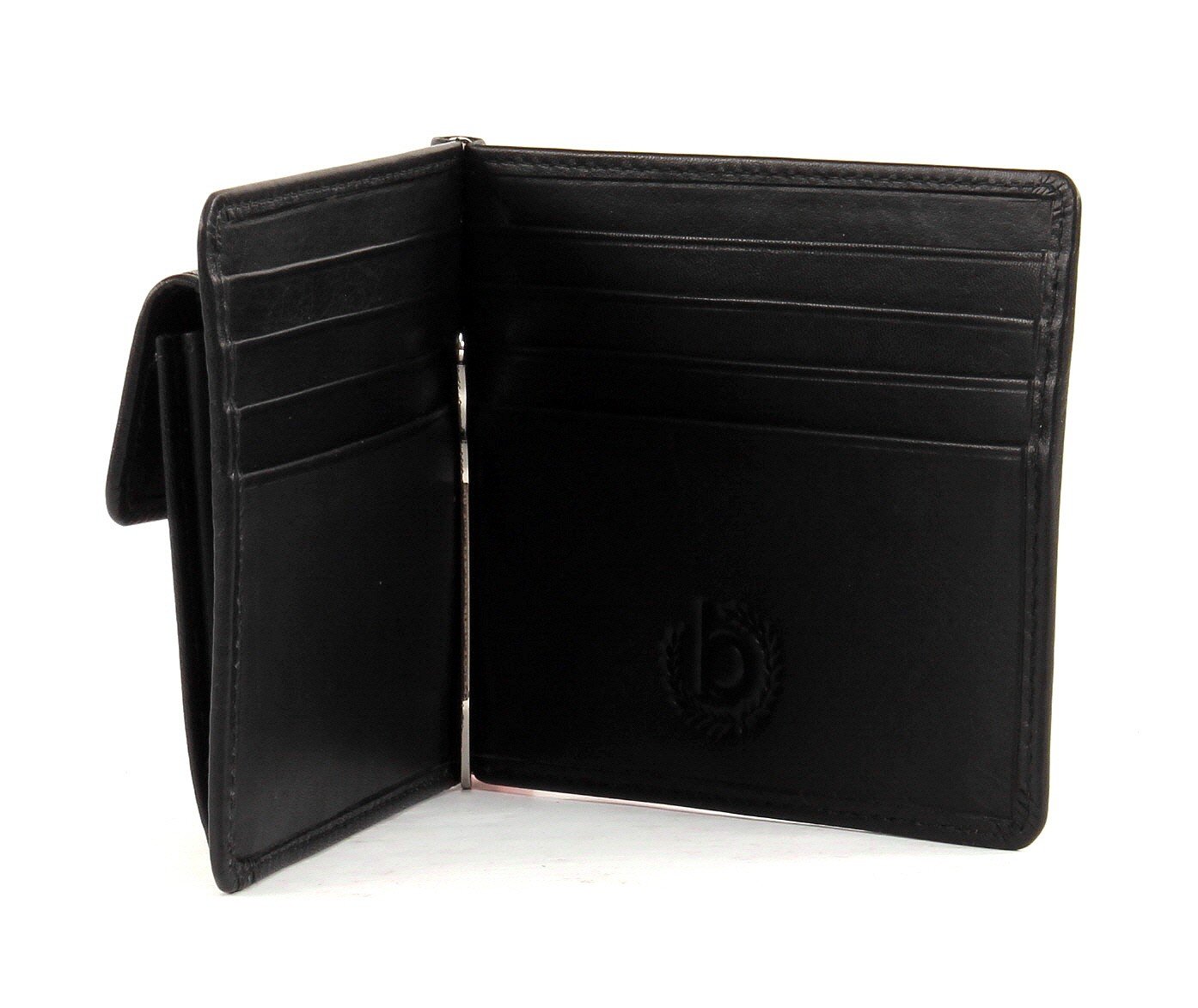 Bugatti Primo Money Clip Wallet - Slim RFID Blocking Black Leather Purse with Dollar Bill Clip (11cm) - Perfect for Men's Business, Travel & Everyday Use