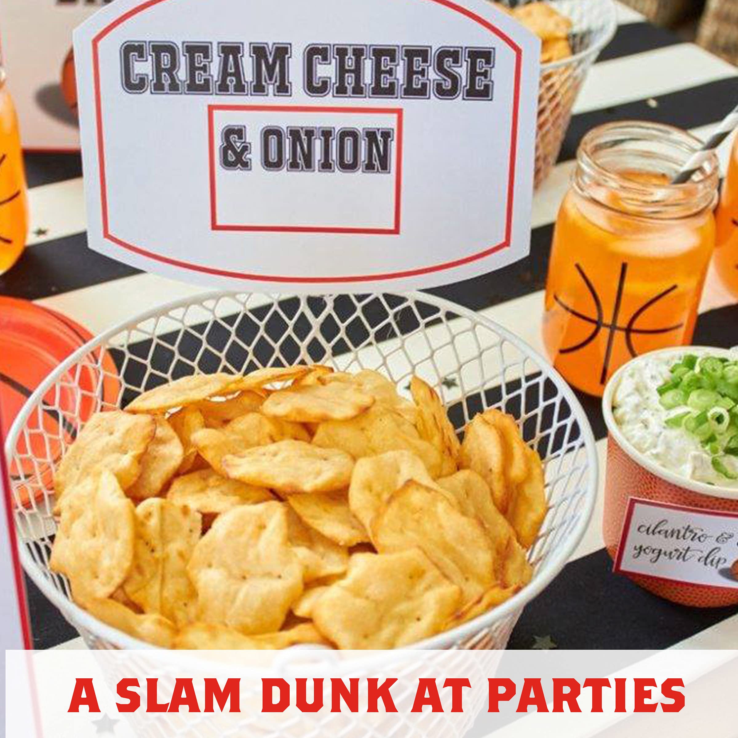 RITZ Crisp and Thins Cream Cheese & Onion Flavored Potato Chips - 7.1 oz Bag - Crunchy Party Snacks for Game Nights, Movie Time & Office Break