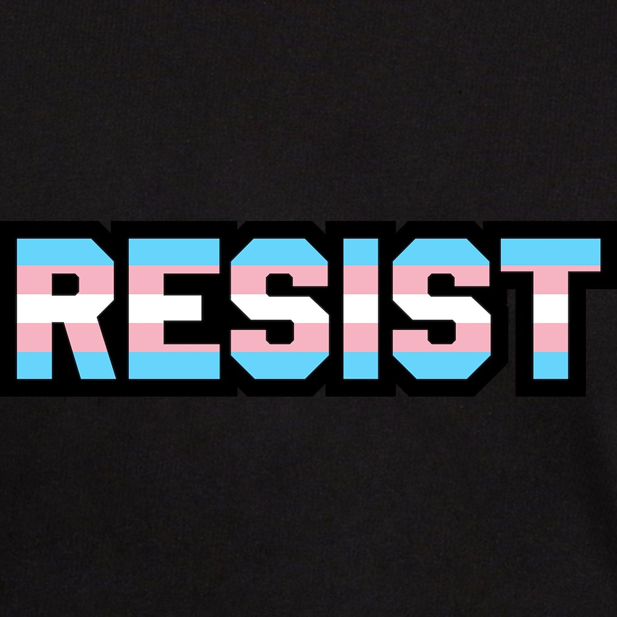Resist Trans Pride Dark T-Shirt for Men - 100% Cotton Classic Graphic Tee | LGBTQ+ Rights Protest & Pride Month Apparel