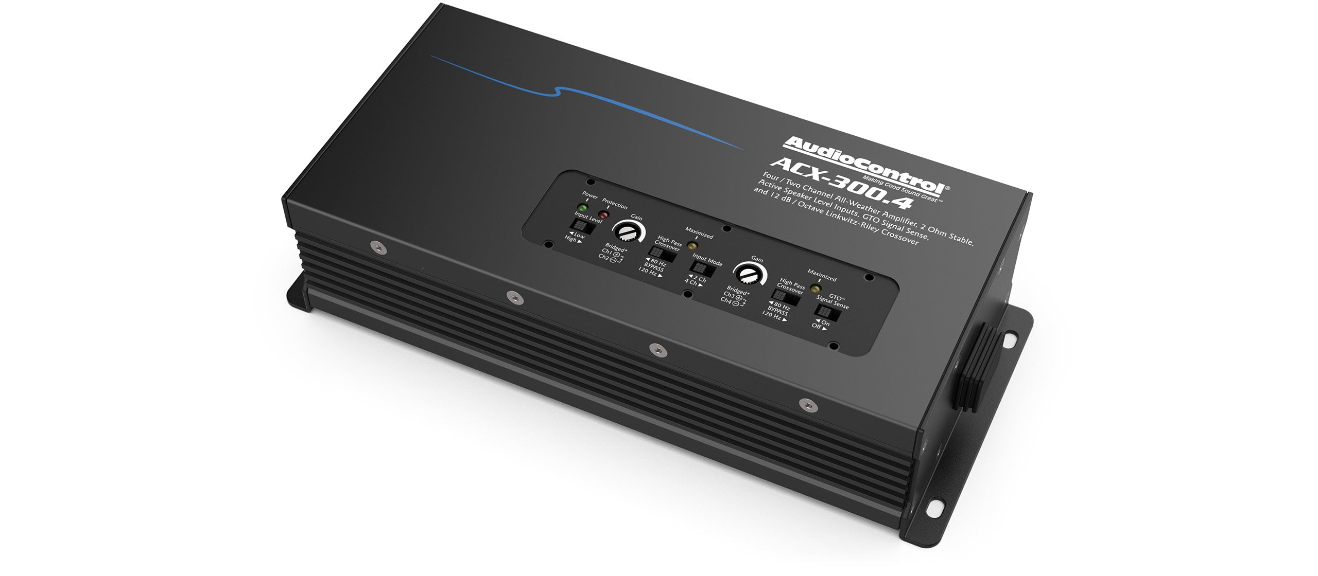 AudioControl ACX 300.4 4-Channel Marine Amplifier with Accubass® Technology - Waterproof Car Audio Amp for Boats, RVs & Outdoor Sound Systems