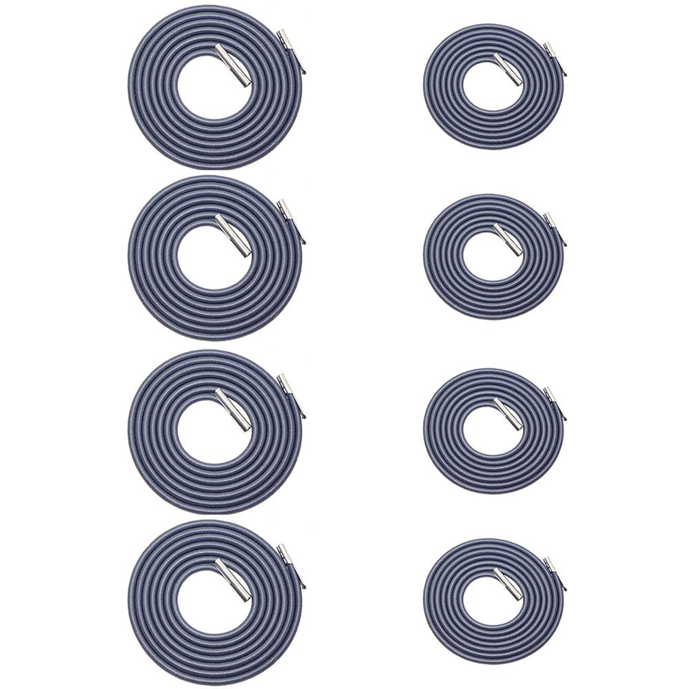 Universal Zero Gravity Chair Replacement Cords - Gray Bungee Tie Rope Laces (8 Pack) for Lounge Chairs, Patio Furniture & Outdoor Relaxation | Durable & Weather-Resistant