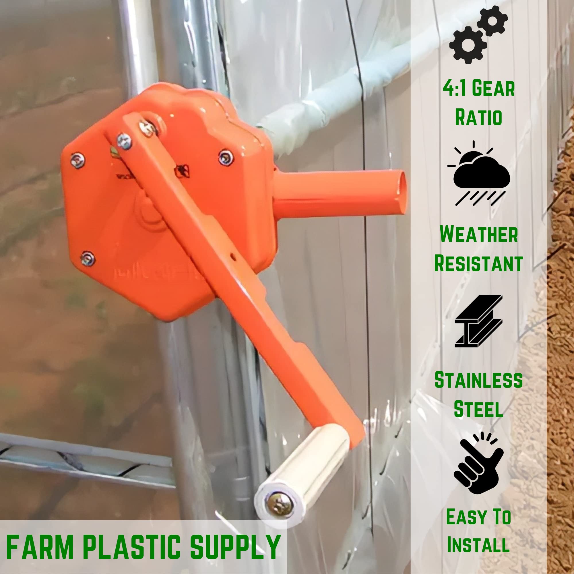 Manual Winch Greenhouse Hand Crank - 2 Pack Metal Gear Opener for Greenhouse Vents & Roll-Up Windows | Durable Greenhouse Ventilation Tool for Home Gardens, Greenhouses & Hydroponic Systems