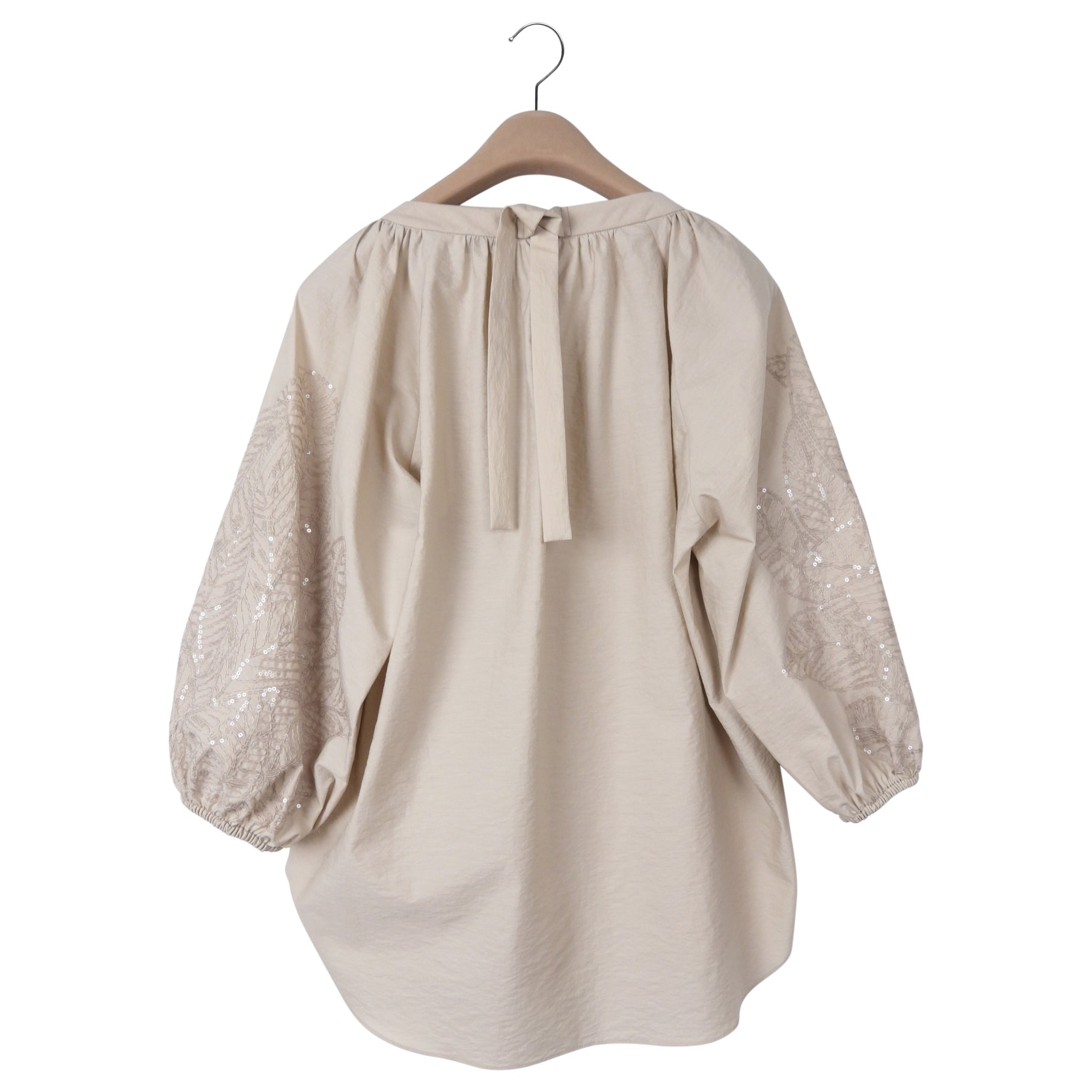 Brunello Cucinelli Women's Beige Cotton Embroidered 3/4 Sleeve Blouse Small | Casual Summer Tops for Women | Perfect for Office Wear, Date Night & Weekend Outfits