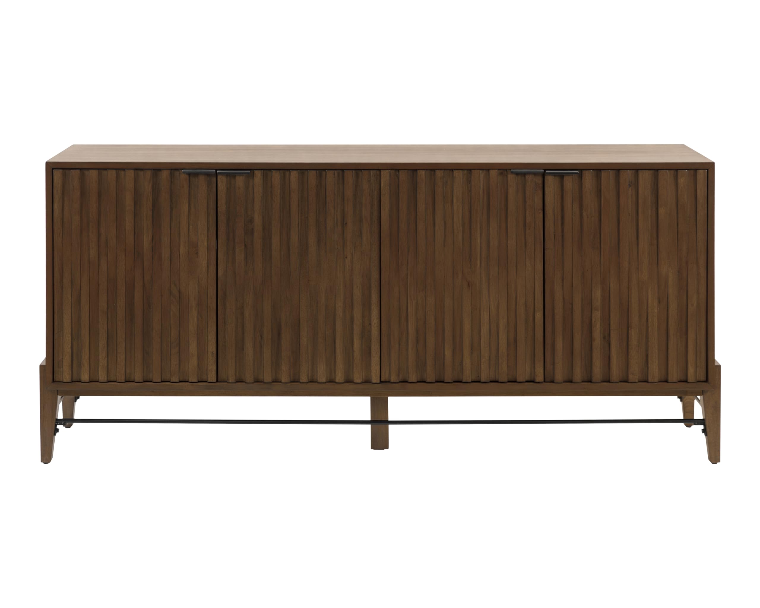 Mid-Century Modern Wooden Console Table with Storage - Brown Accent Credenza for Living Room, Office & Entryway - Stylish & Functional Home Decor