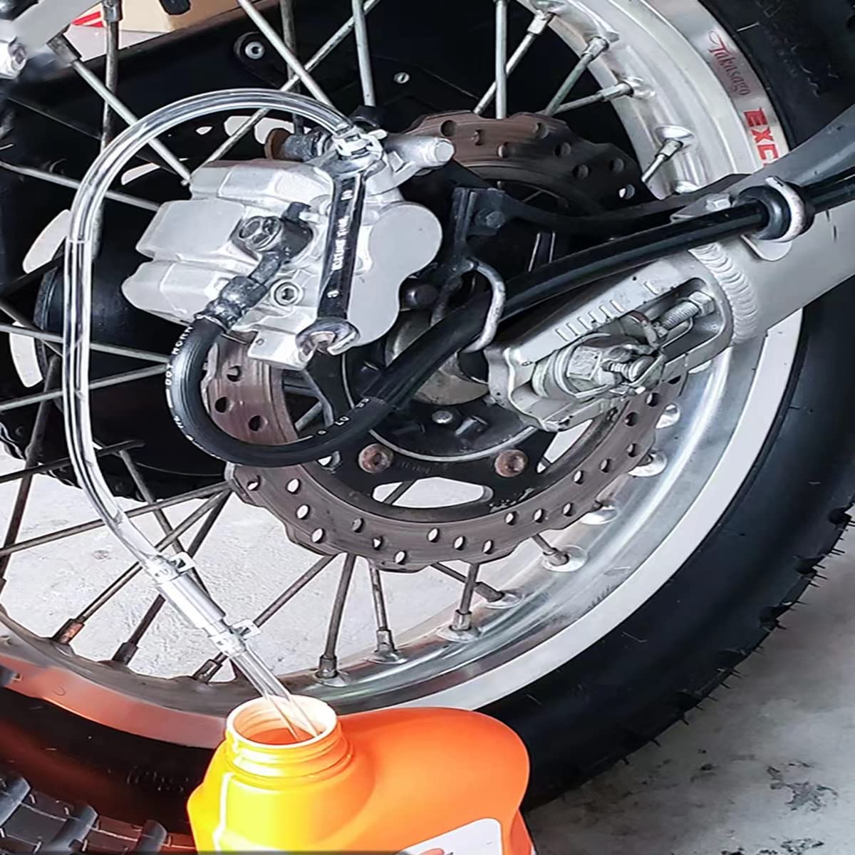 Motorcycle Brake Bleeder Hose Kit - 1 Piece Integrated One-Way Check Valve & Fuel Pipe for Easy Brake Fluid Bleeding - Perfect for Motorcycle Maintenance and DIY Repair