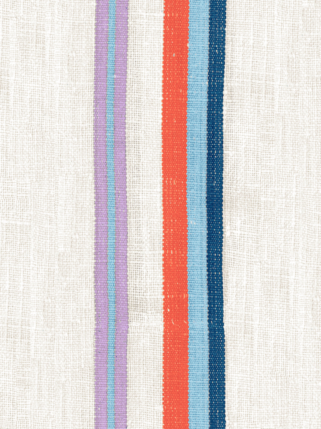 Lingua Franca 'Life is a Banquet' Stripe Wallpaper in Persimmon & Blue - Perfect for Dining Room, Bedroom, and Home Office Decor