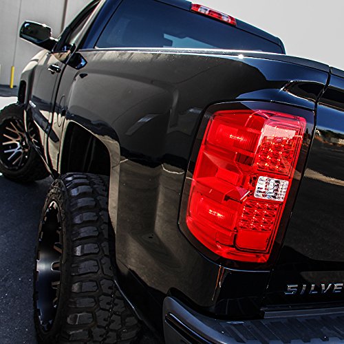 AKKON Red LED Tail Lights Replacement Pair for 2014-2018 Chevy Silverado & GMC Sierra - Left + Right Side Tail Lamps | Enhanced Visibility & Style for Night Driving & Off-Road Adventures