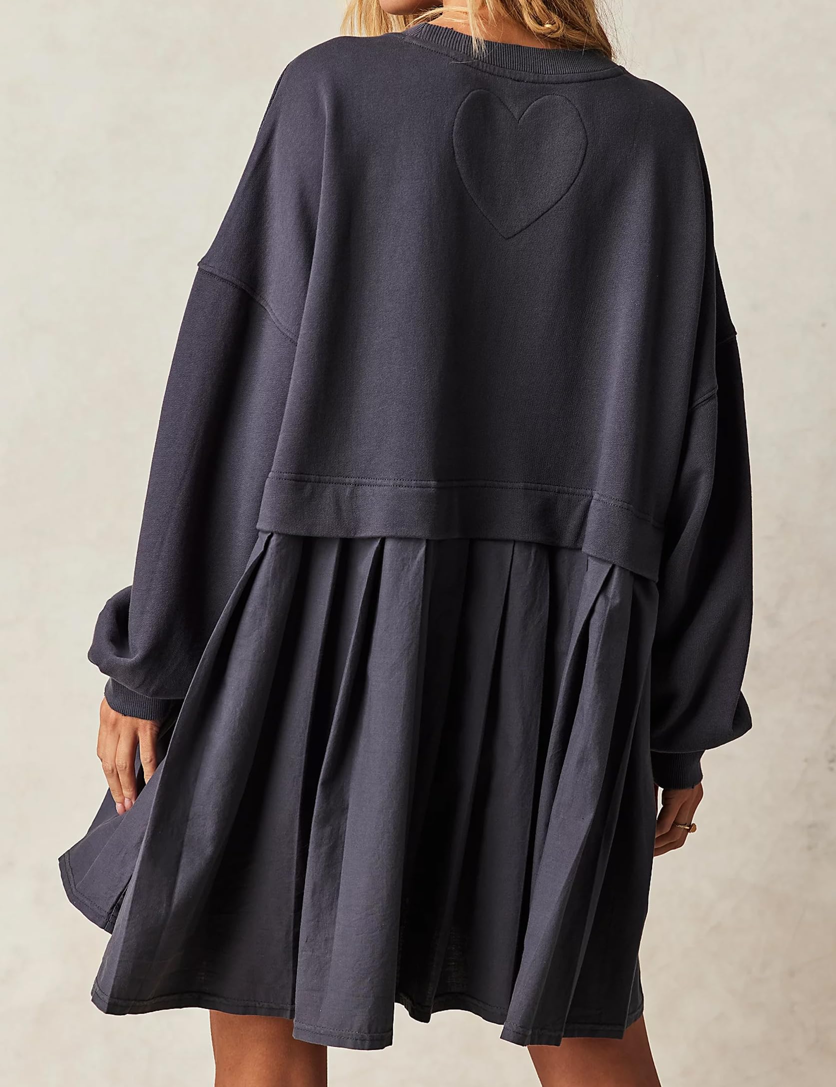 Ugerlov Women's Oversized Sweatshirt Dress - Long Sleeve Crewneck Pullover Top with Relaxed Fit | Casual Mini Dress for Lounge Wear, Street Style & Fall Fashion