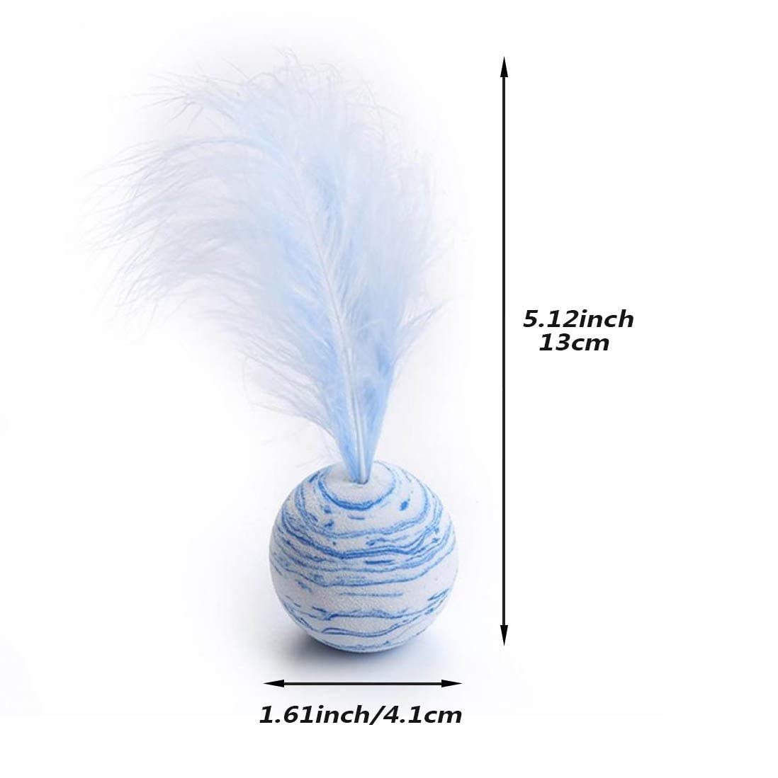 3pcs Bouncy Cat Toys with Feathers - Soft Interactive Kitten Balls for Indoor Play, Exercise & Training - Perfect for Playtime, Bonding & Stimulation