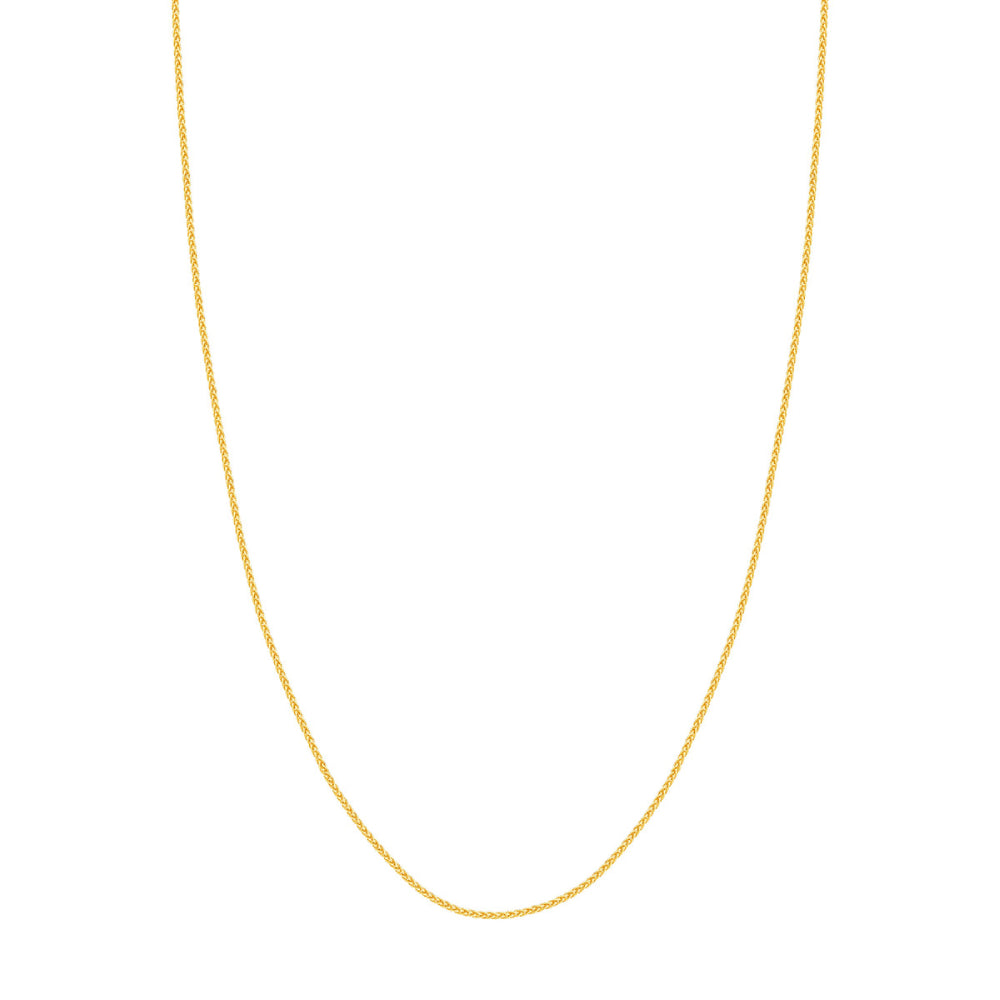 14K Yellow Gold Wheat Chain Necklace 1.65mm Thin with 18K Lobster Clasp - Perfect for Layering, Gift Giving & Everyday Elegance