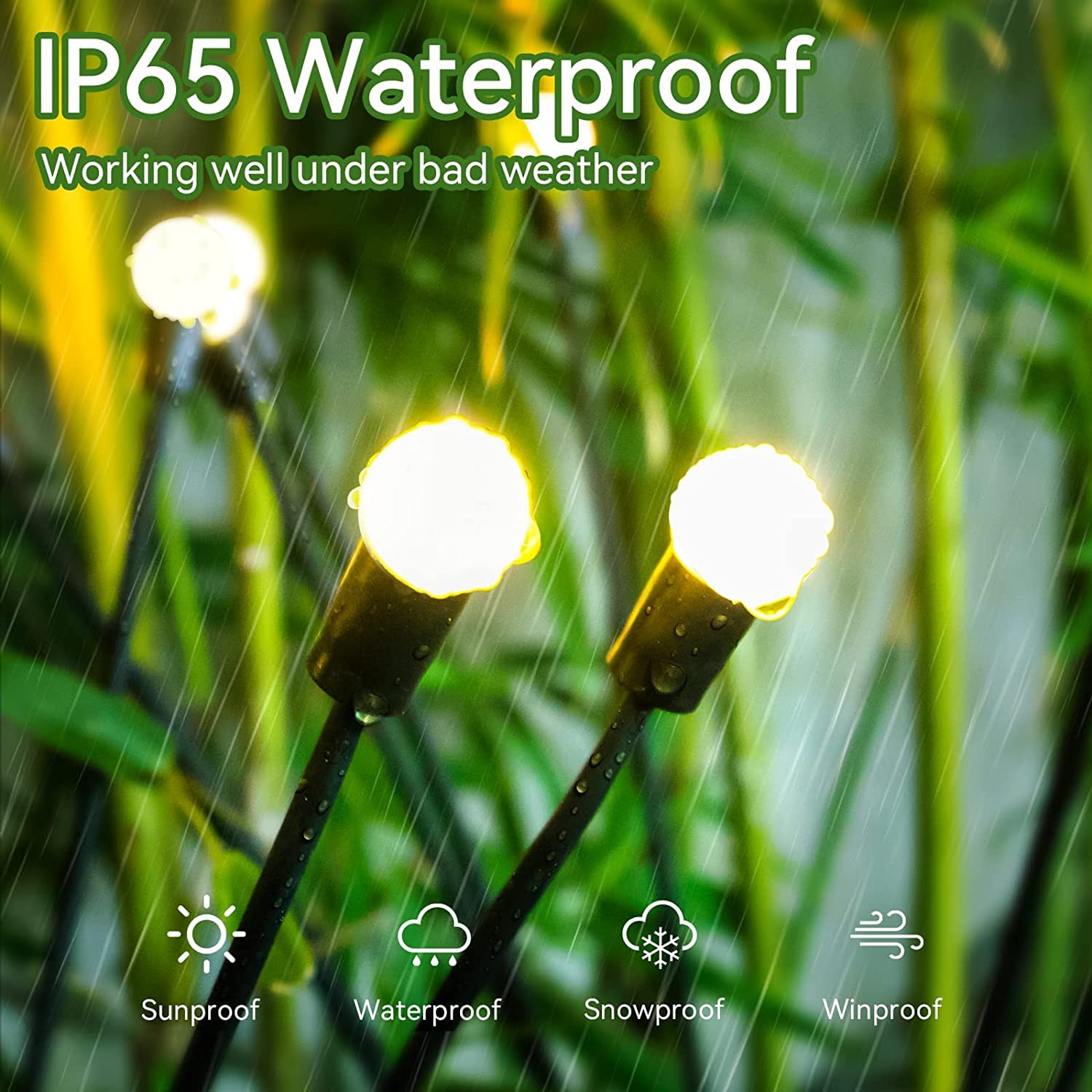 20LED Solar Garden Lights - 2 Pack Upgraded Waterproof Outdoor Solar Swaying Lights with 2 Lighting Modes, Warm White Firefly Lights for Yard, Patio, Pathway & Landscape Decoration | Perfect for Evening Ambiance & Garden Parties