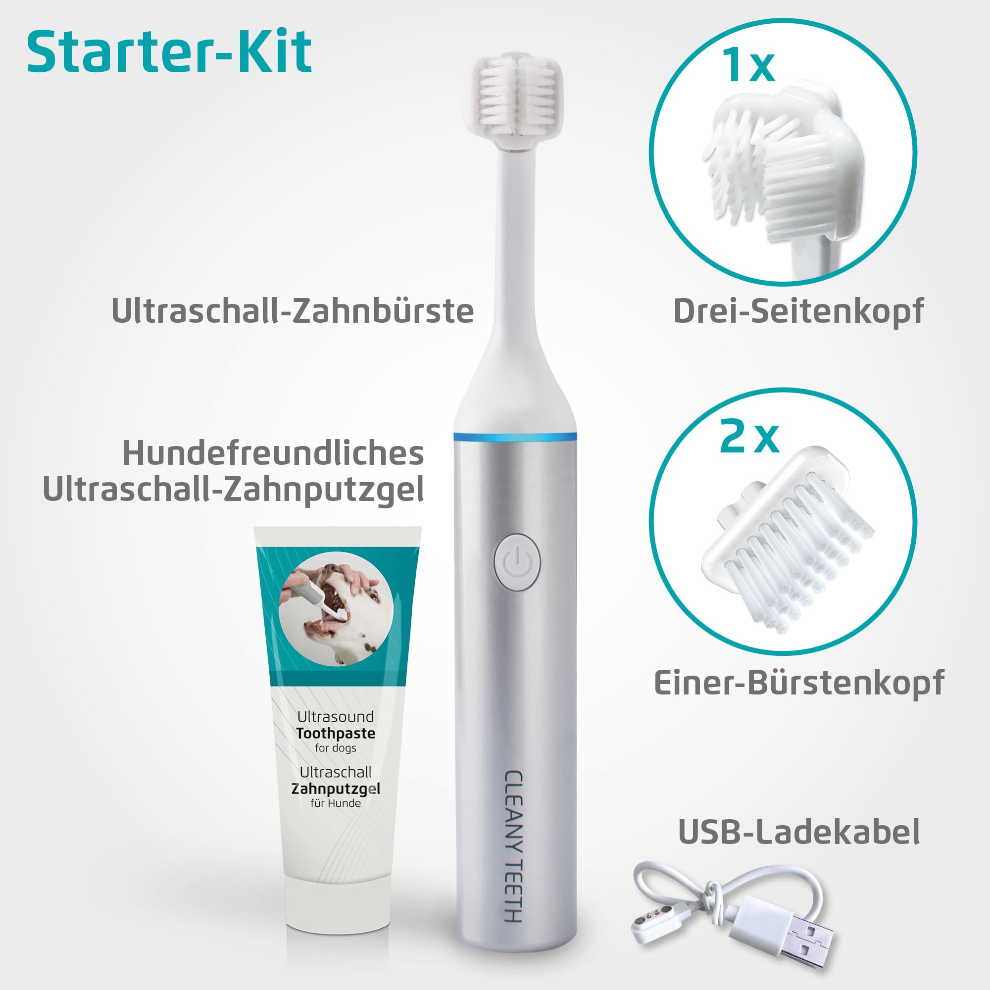 Cleany Teeth Toothbrush for Dogs Starter Kit - Gentle Dental Care for Small & Large Breeds - Perfect for Daily Oral Hygiene & Fresh Breath at Home