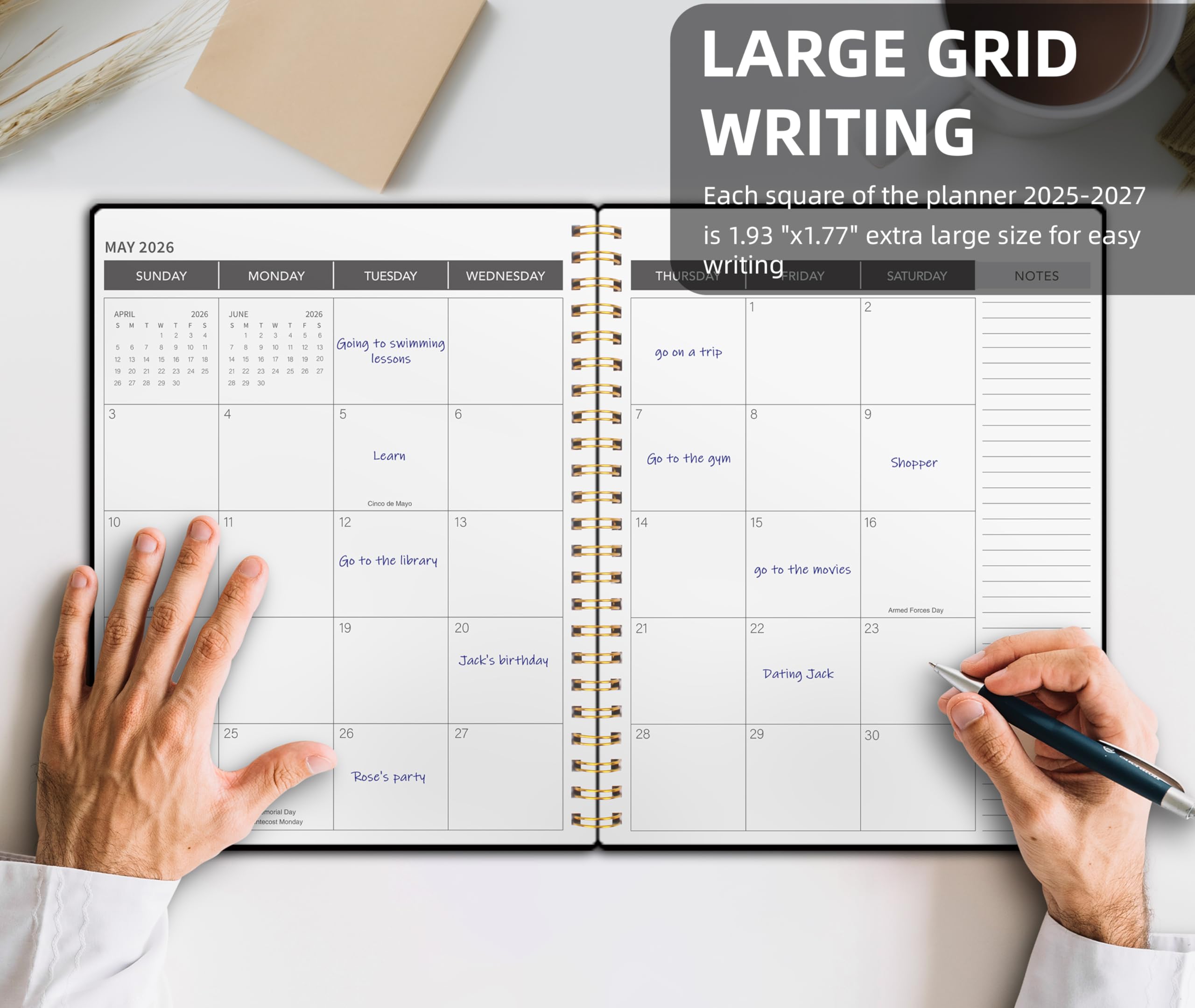 July 2025 - June 2027 Monthly Planner | 24-Month Academic Calendar | 9×11 Inch Teacher Planner with Hard PVC Cover & Spiral Binding | Time Management Organizer for School, Office & Home Use | Perfect for Lesson Planning, Work Scheduling & Personal Productivity