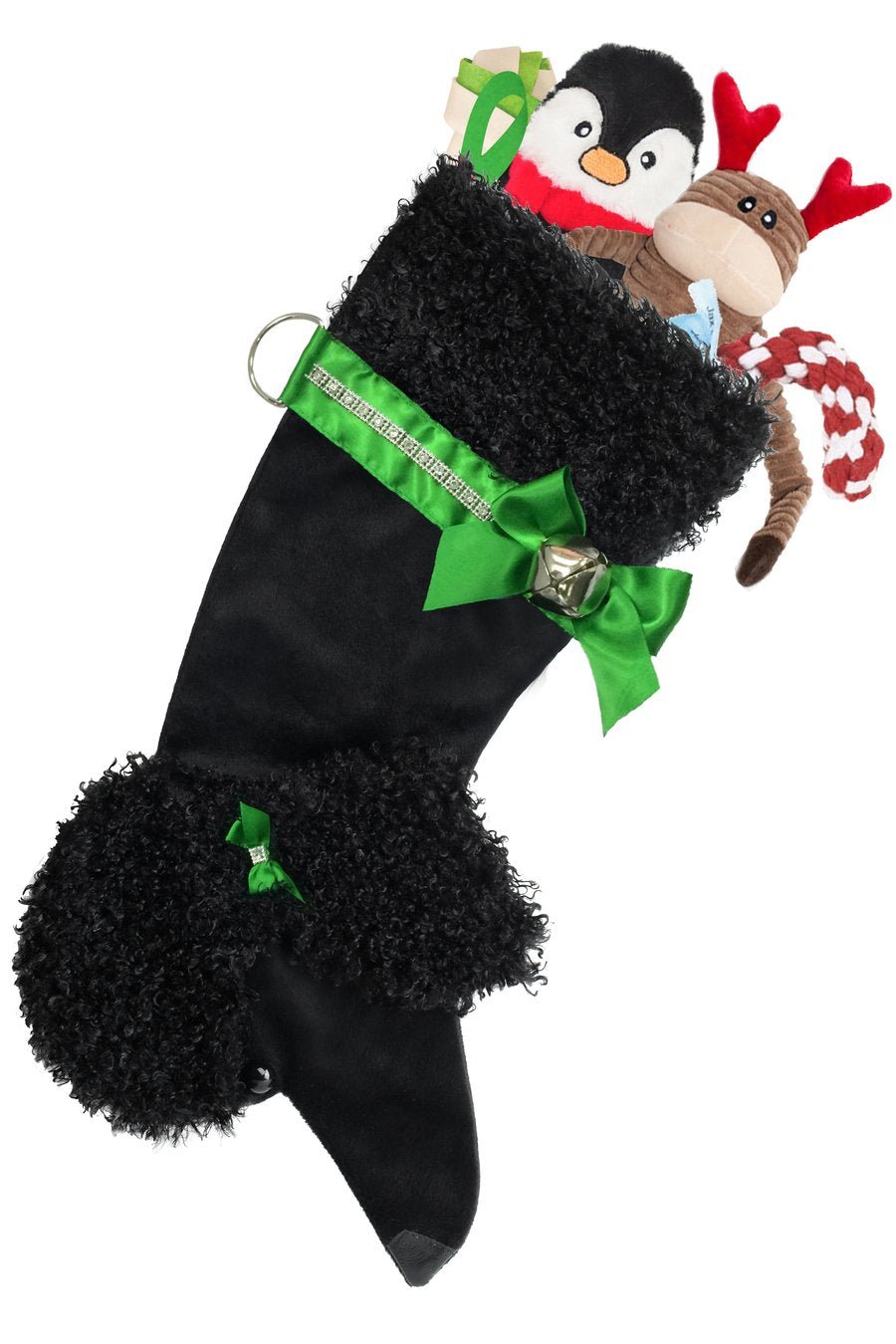 Black Poodle Christmas Stocking for Dogs - Festive Holiday Pet Stocking with Cute Dog Design - Perfect for Christmas Decorations & Pet Gifts