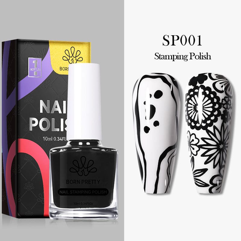 Born Pretty Stamping Nail Polish Kit - Floral & Geometric Nail Art Designs for DIY Manicures at Home or Salon Use