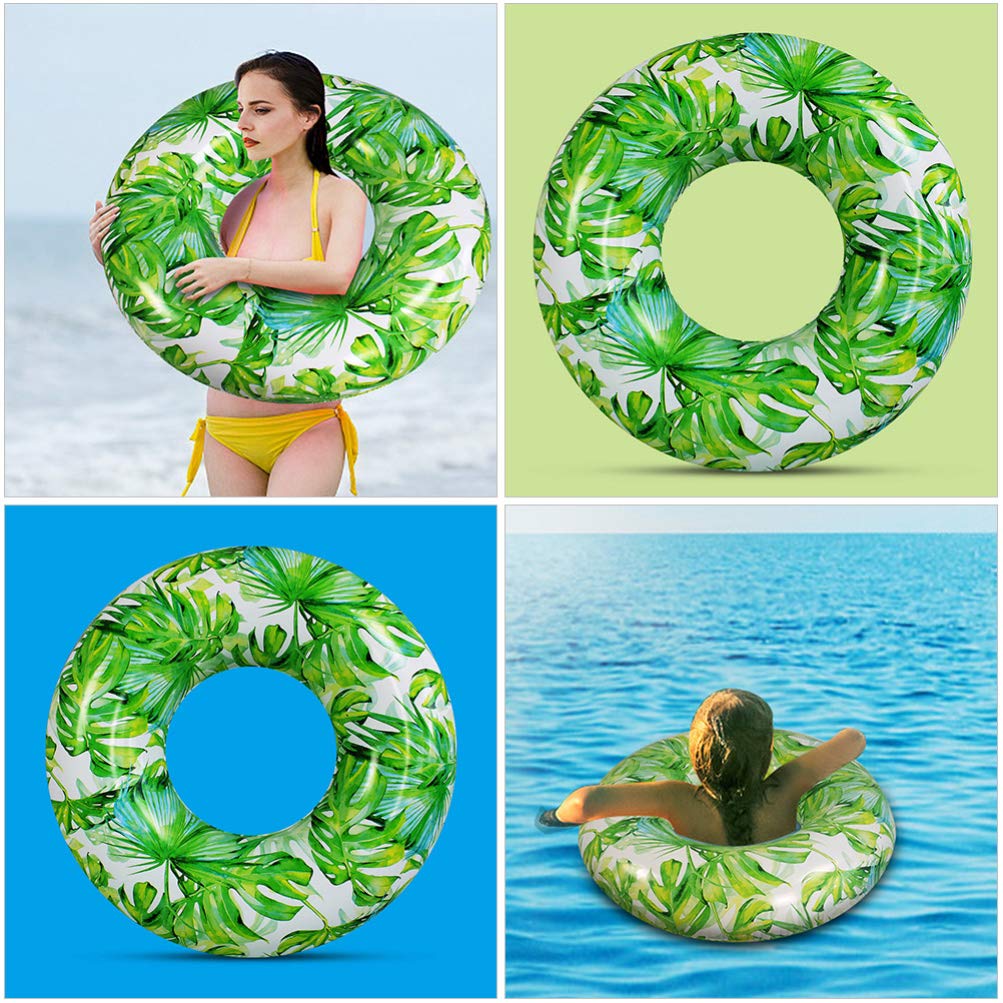 jojofuny Monstera Palm Leaves Pool Tubes - 90cm Large Inflatable Swim Floaties for Adults & Kids, Tropical Hawaiian Summer Luau Party Decor, Pool Party Photo Props, Beach Vacation & Backyard Pool Relaxation