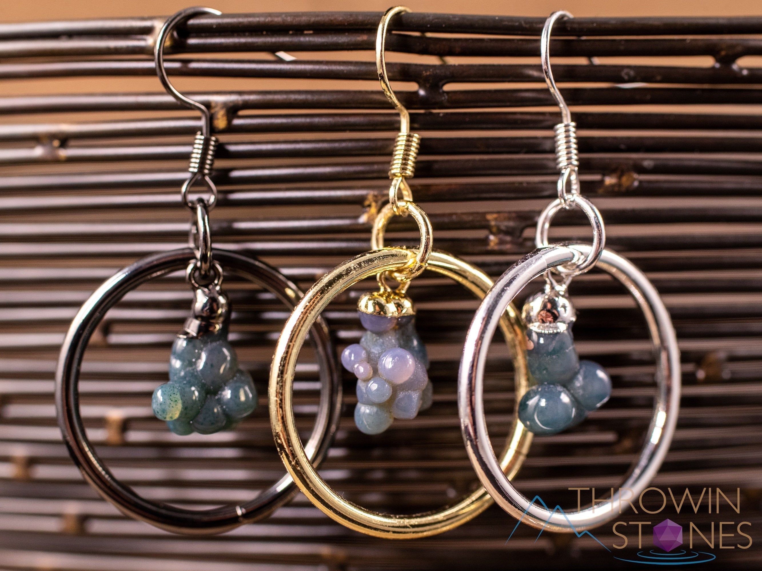 Grape Agate Crystal Hoop Earrings | Natural Gemstone Dangle Earrings | Handmade Jewelry for Women | Boho Chic Accessories | Perfect for Weddings, Parties & Everyday Wear (E1796)