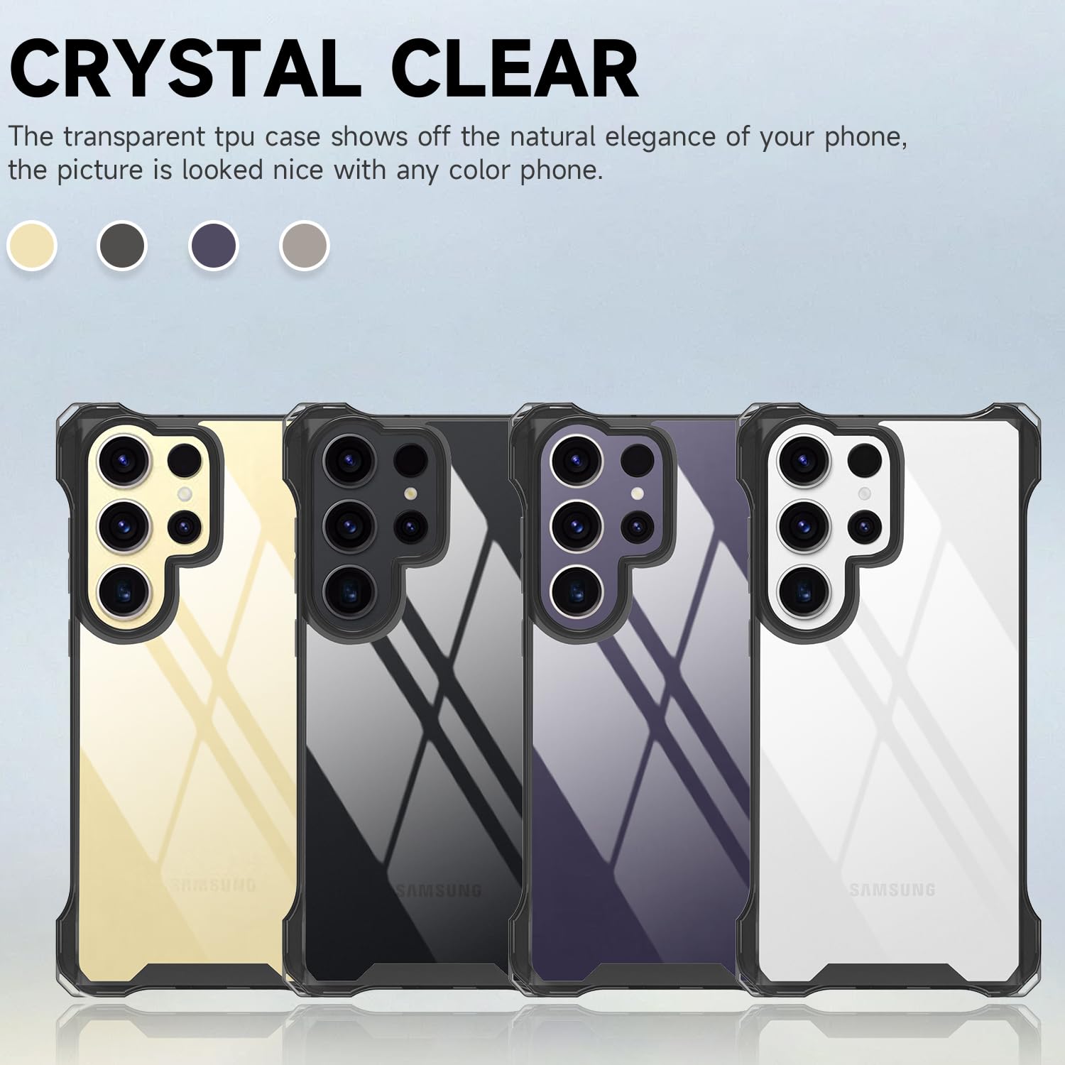 **Samsung Galaxy S24 Ultra Crossbody Phone Case - Clear Transparent PC with Adjustable Neck Strap | Hands-Free Protection for Running, Travel & Outdoor Activities**