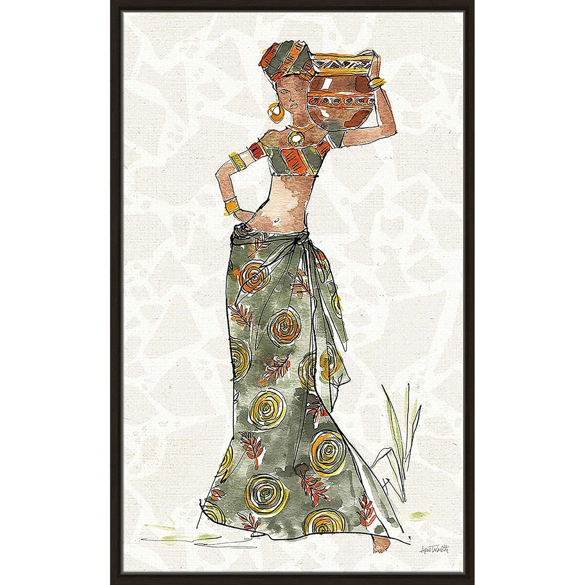 African Flair VIII Print on Floating Canvas - Stunning African Art Wall Decor for Living Room, Bedroom & Office - Perfect for Home & Commercial Spaces