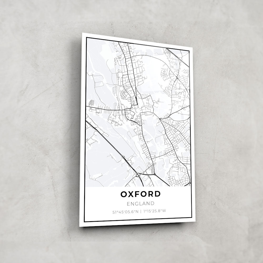 Oxford Map Glass Art - Handmade Glass Wall Decor for Home & Office - Perfect for Living Room, Bedroom, or Office Decoration