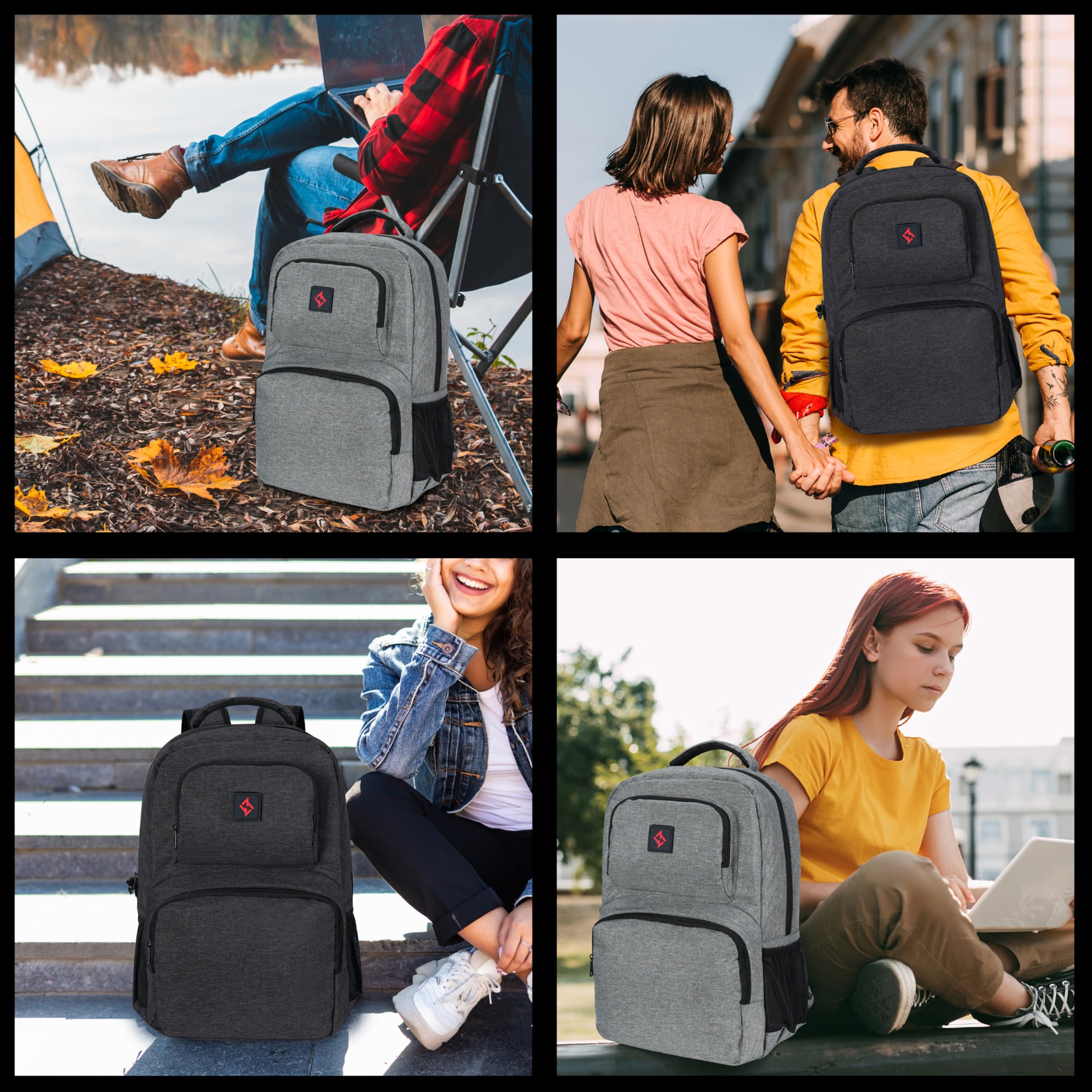 Zazzy Smell Proof Backpack with Combination Lock - Odor Resistant Carbon Fiber Travel Backpack for Men & Women - Perfect for Hiking, Camping & Airport Security