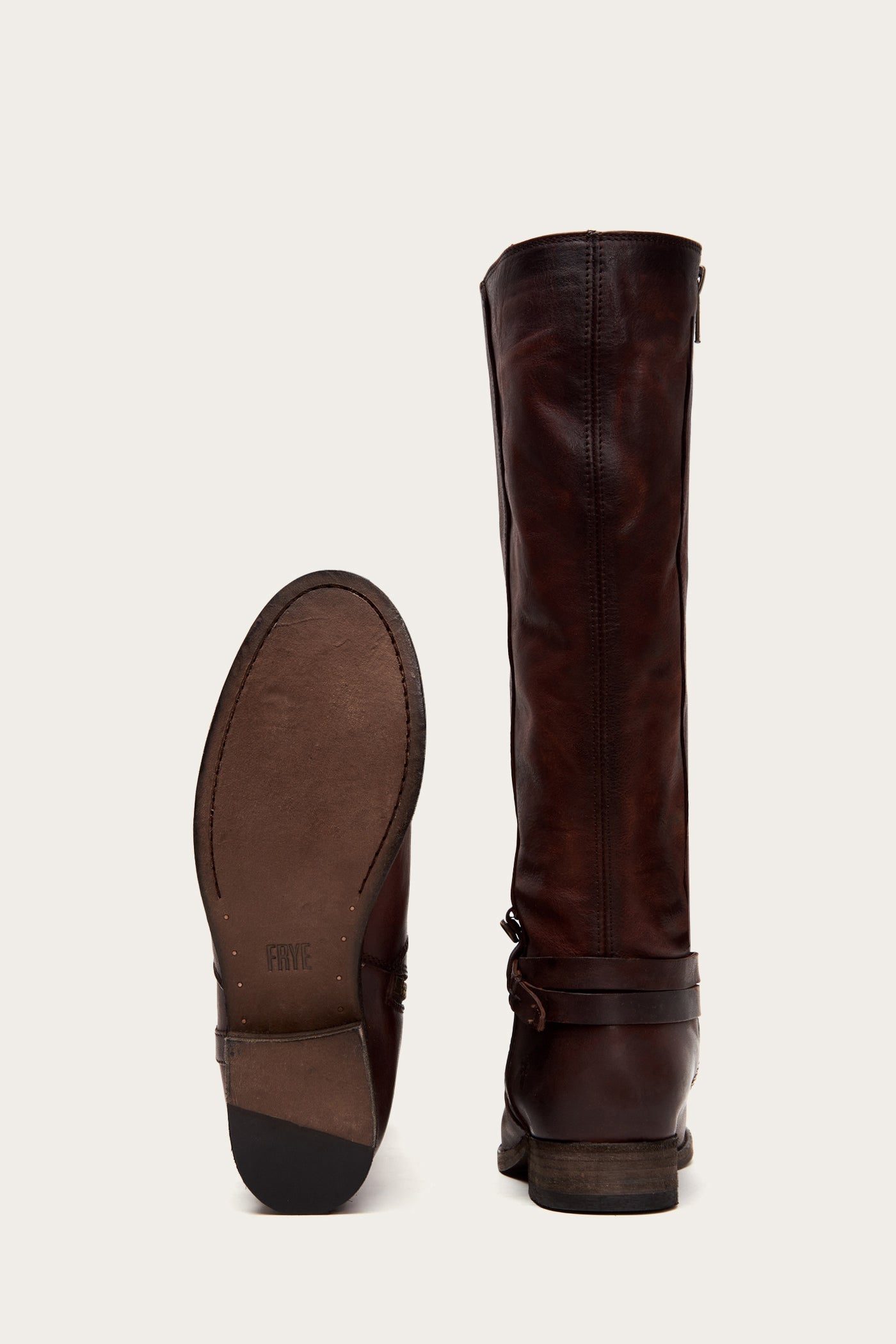 Melissa Belted Tall Vintage Leather Boots for Women - Eco-Friendly Pre-Loved Fashion | Perfect for Fall Outfits, Casual Wear & Retro Style