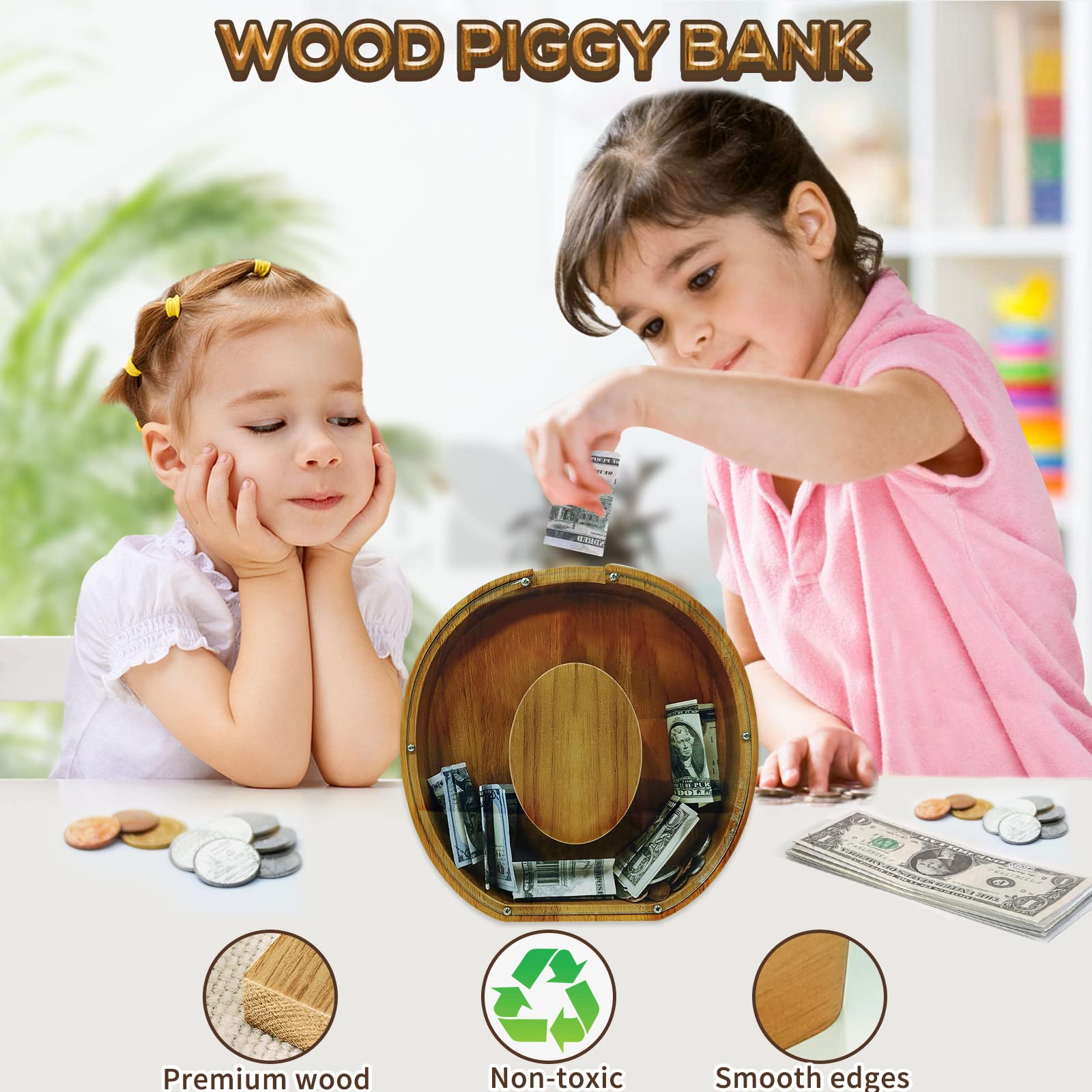 Personalized DIY Piggy Bank for Kids & Adults - 9.1 Inch Large Money Saving Bank with Laser Stickers | Unique Gift for Boys, Girls & Toddlers | Perfect for Birthday, Christmas & Home Decor (Ceramic)