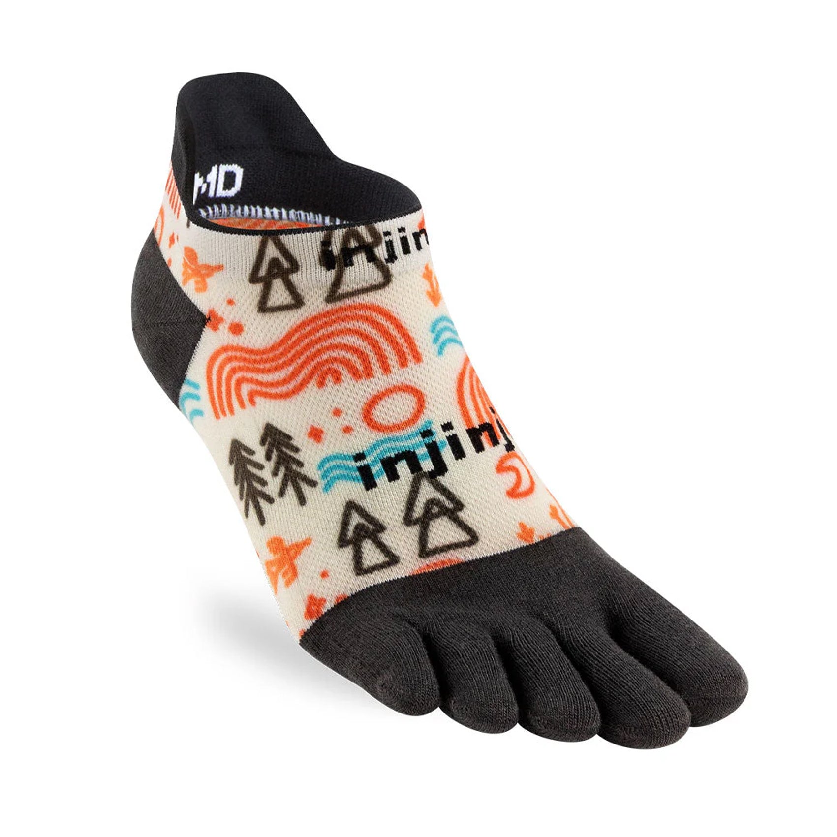 **Injinji Men's No-Show Running Socks – Artist-Designed Toe Socks for Comfort & Performance – Ideal for Running, Hiking & Gym Workouts**