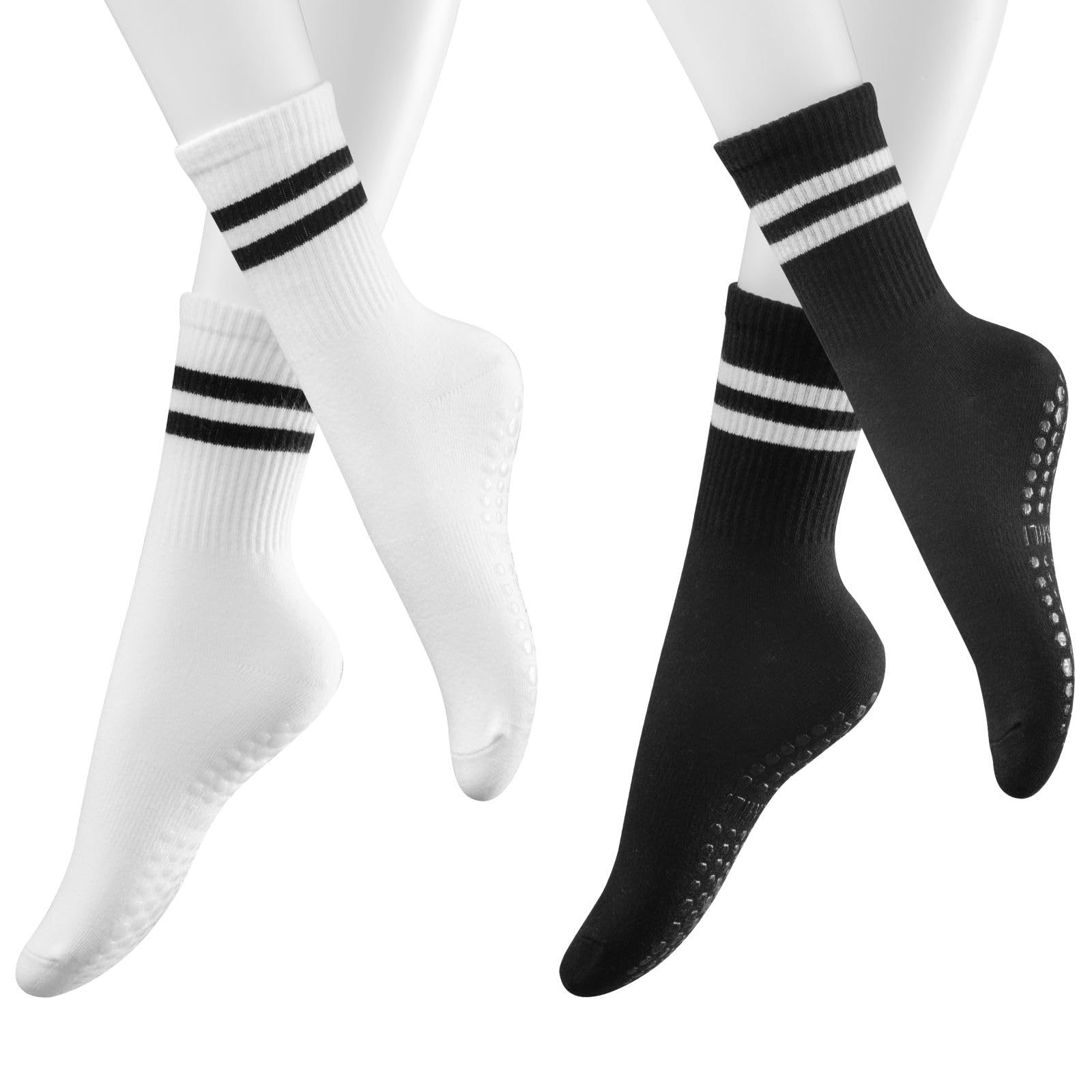 Non-Slip Pilates & Yoga Socks for Women - Grip Ballet Dance Socks with Anti-Skid Sticky Soles - Perfect for Yoga, Barre, Dance & Home Workouts