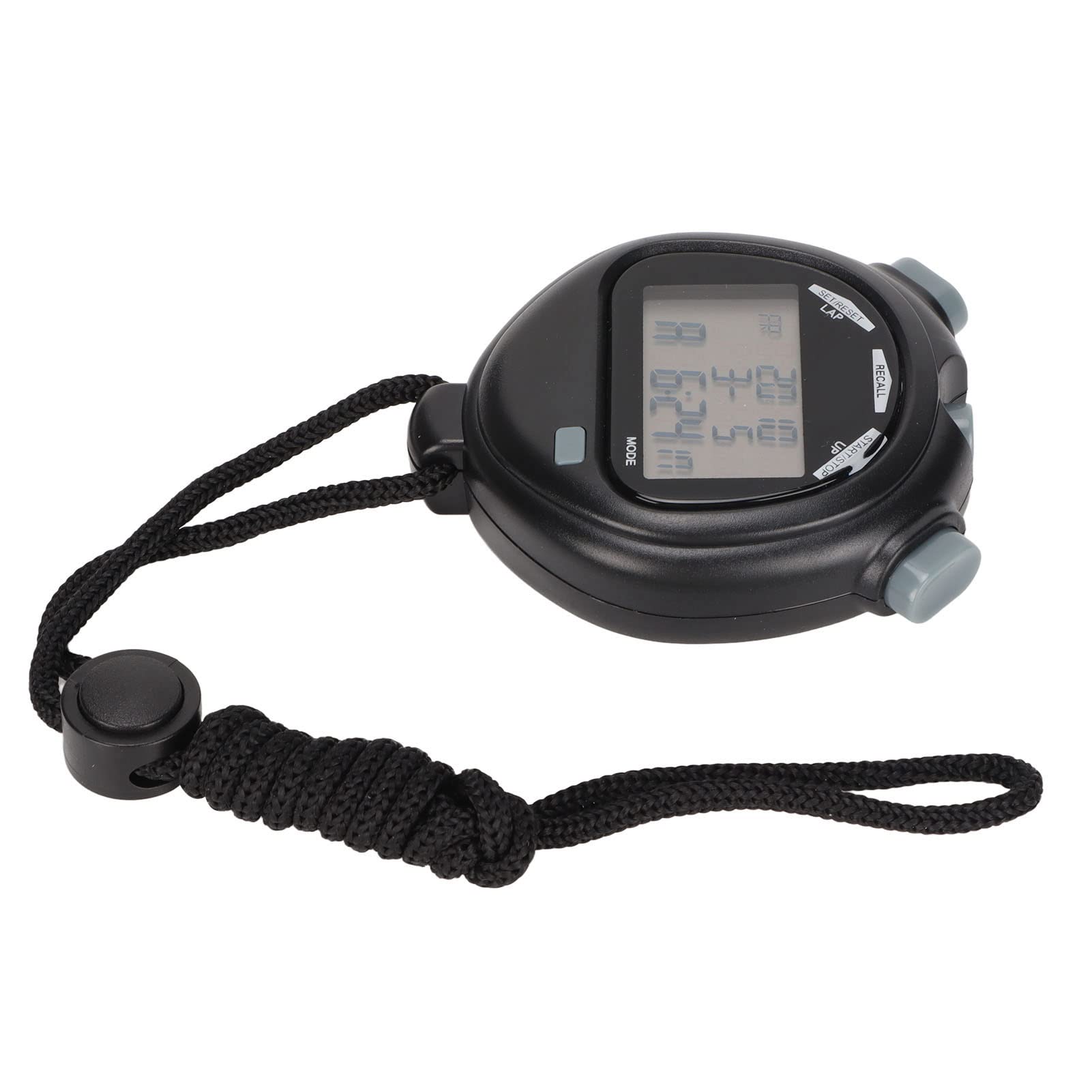 Multifunction Sports Stopwatch Timer with 12 Countdown Modes, 24-Hour Memory & 3-Line Swim Screen - Perfect for Swimming, Running, and Athletic Training