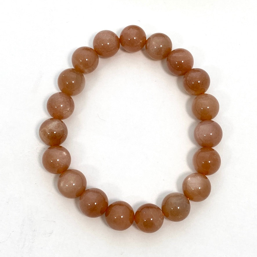 Moonstone (Peach) Healing Crystal Bracelet for Women - Natural Gemstone Jewelry for Meditation, Yoga & Positive Energy