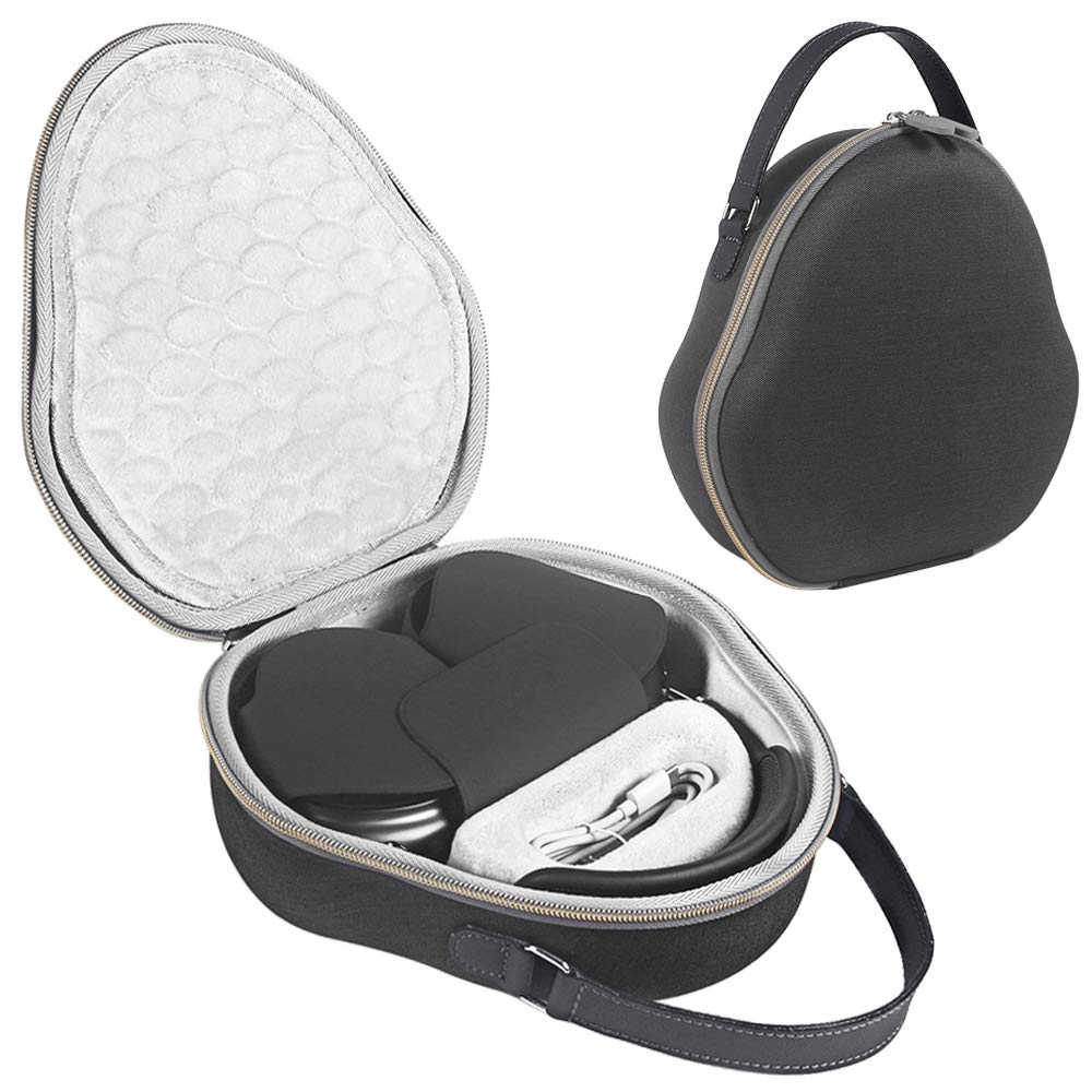 AirPod Max Hard Travel Case with Silicone Earpads - Black for Protection & Storage