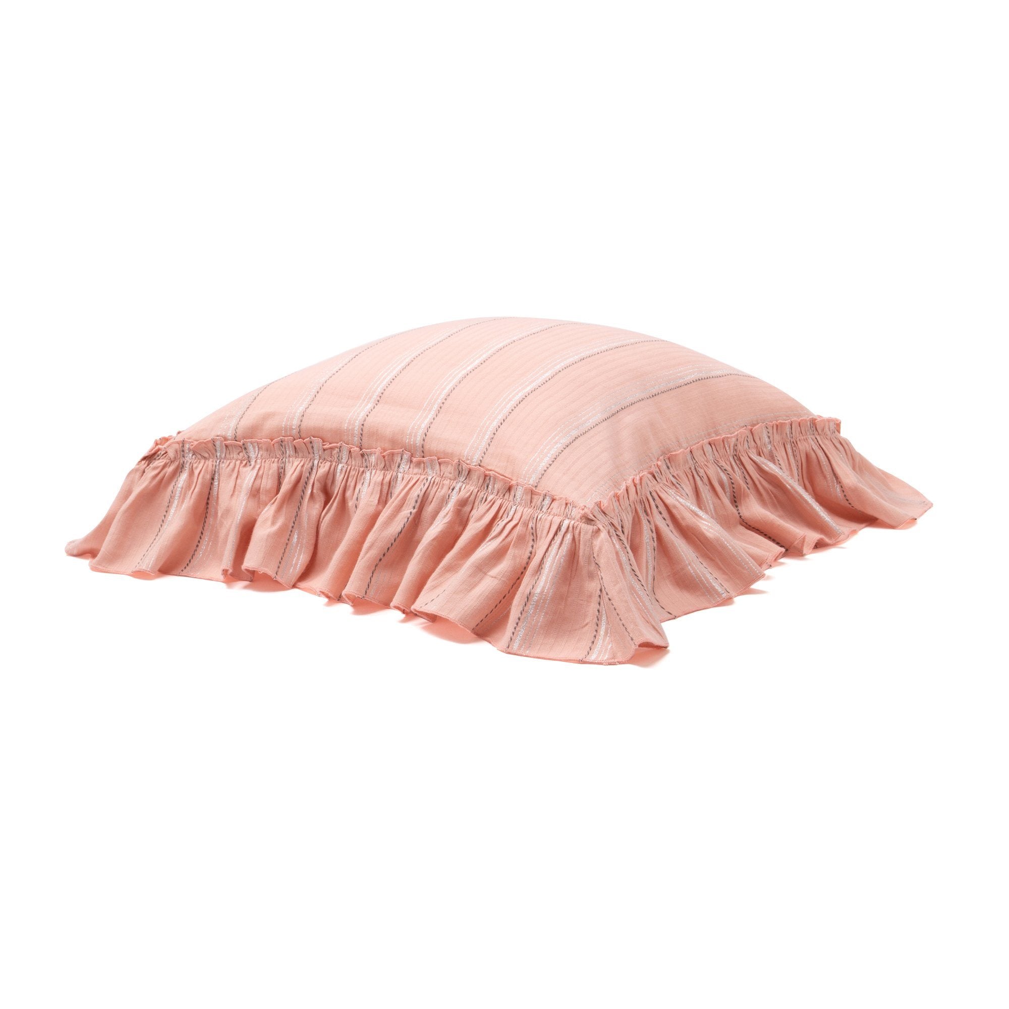 Frill Relex Cushion Cover 45x45cm - Soft Pink Decorative Pillow Case for Sofa, Bed, Living Room & Home Decor
