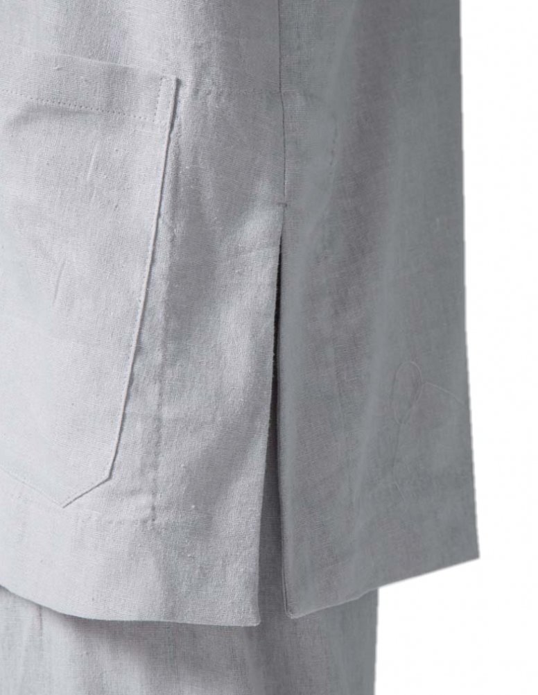 Vintage Buddhist Monk Suits - Traditional Gray V-Neck Religion Outfits for Men | Meditation, Ceremonies & Spiritual Gatherings
