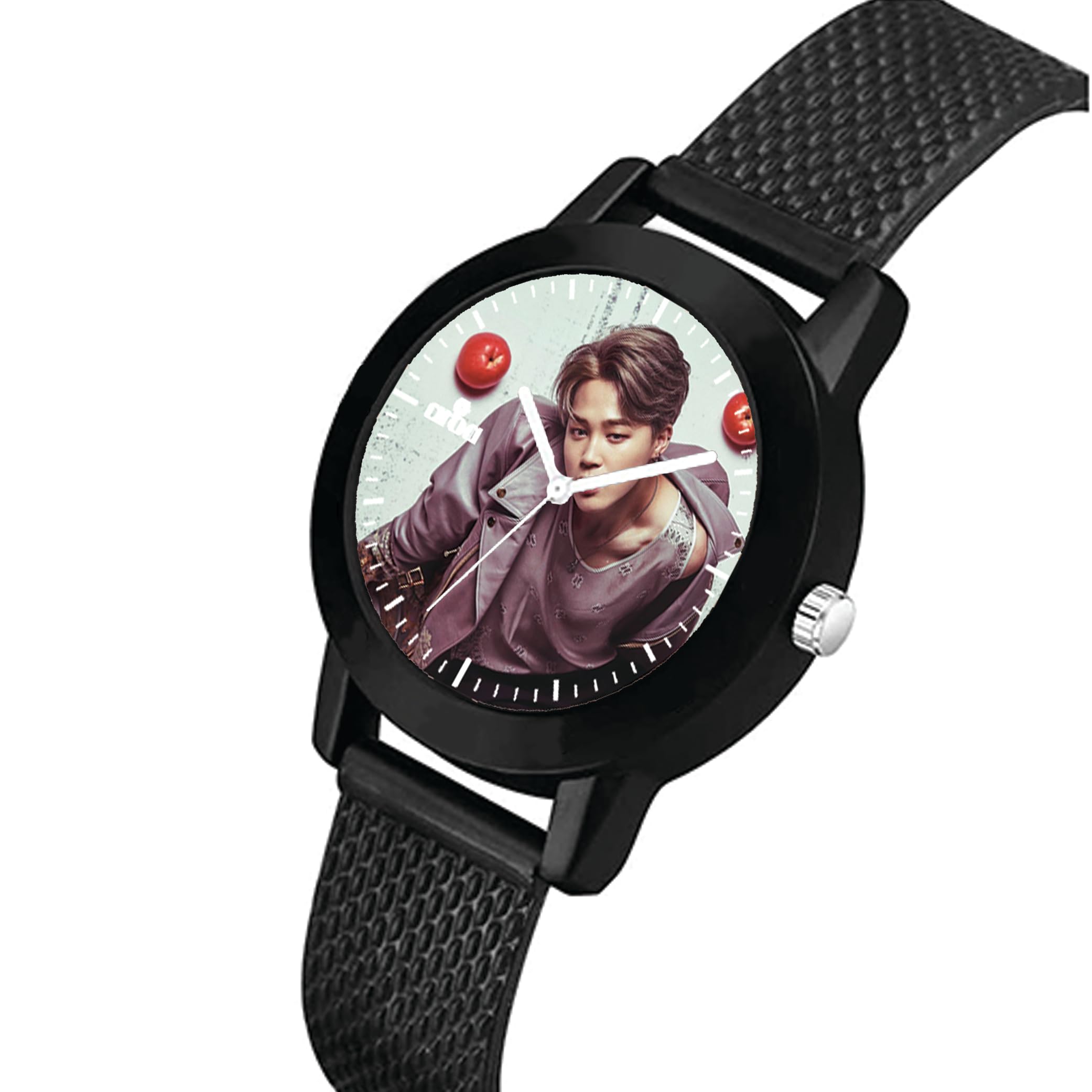 AROA Women's Analog Watch - BTS Idol Romance Jimin Model 682, Black Metal & Rubber Band, White Dial | Stylish Fashion Watch for Girls & Women | Perfect for Daily Wear, Gifts & K-Pop Fans