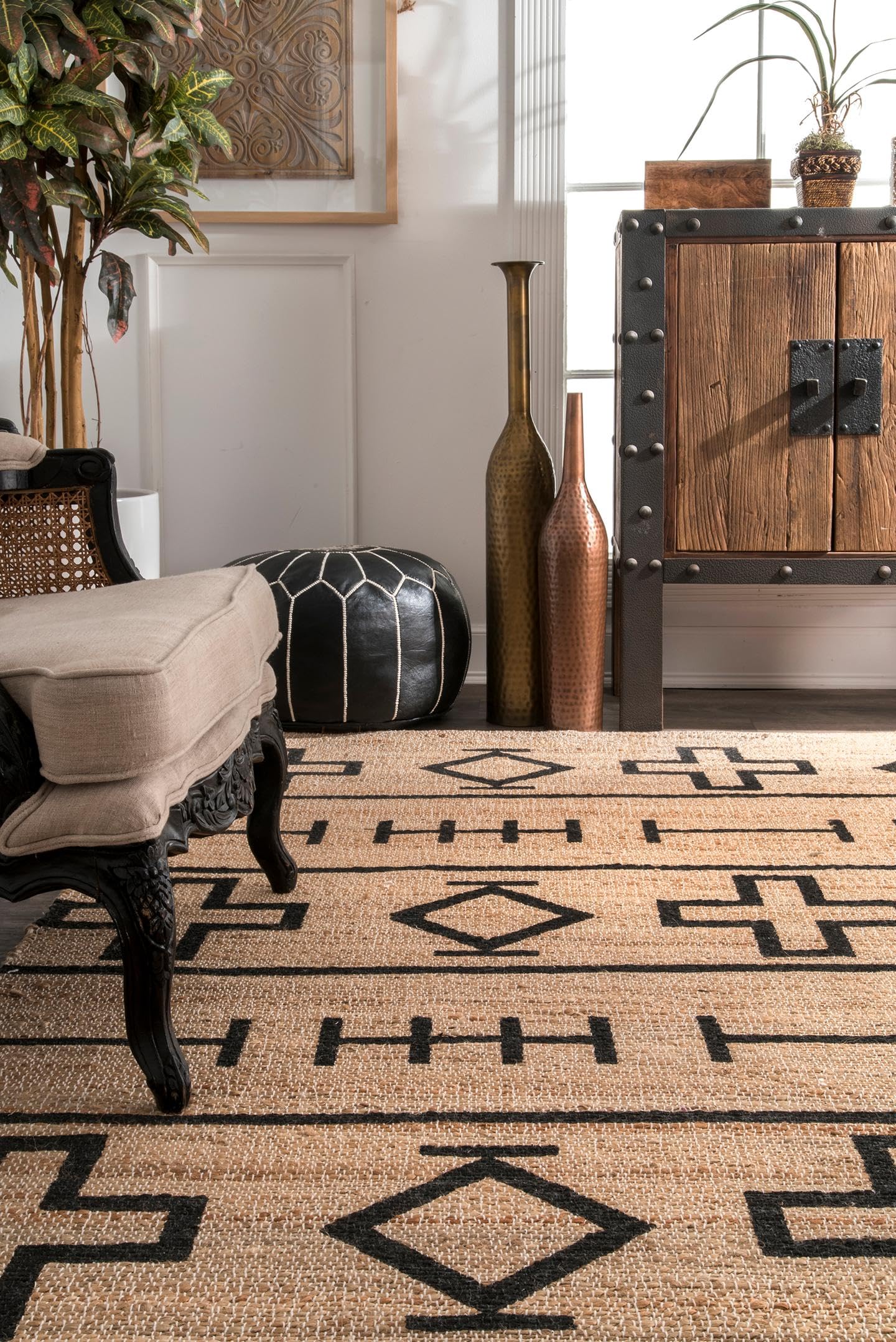 nuLOOM Hand Loomed Natural Fiber Barry Area Rug 9'x12' - Eco-Friendly Jute Rug for Living Room, Bedroom & Dining Room Decor